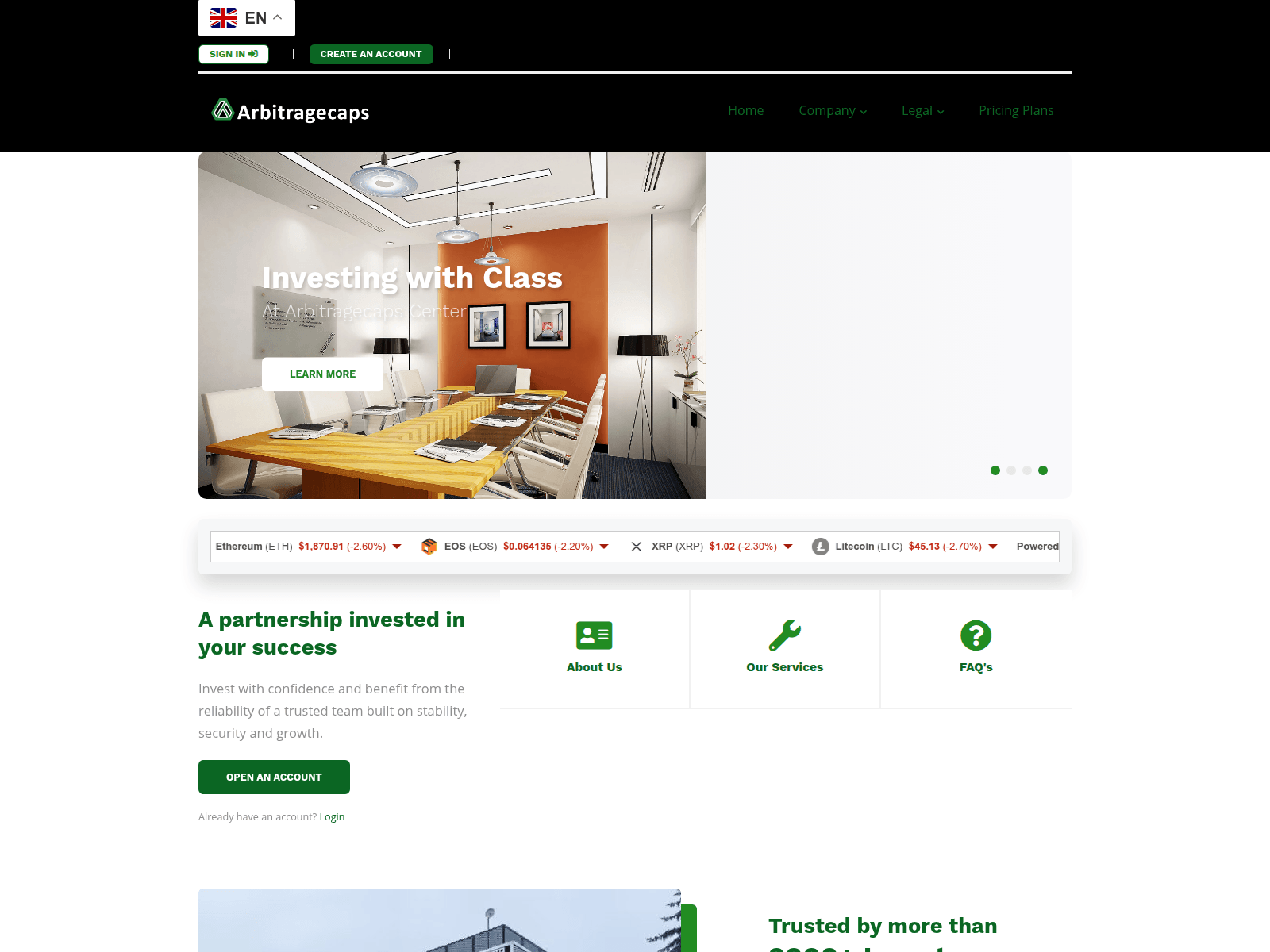 Screenshot of arbitragecaps.com