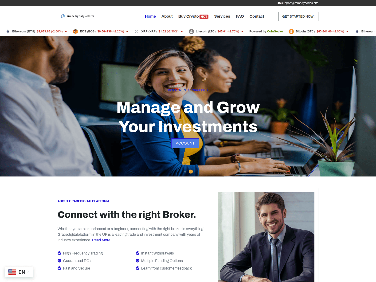 Screenshot of gracedigitalplatform.com