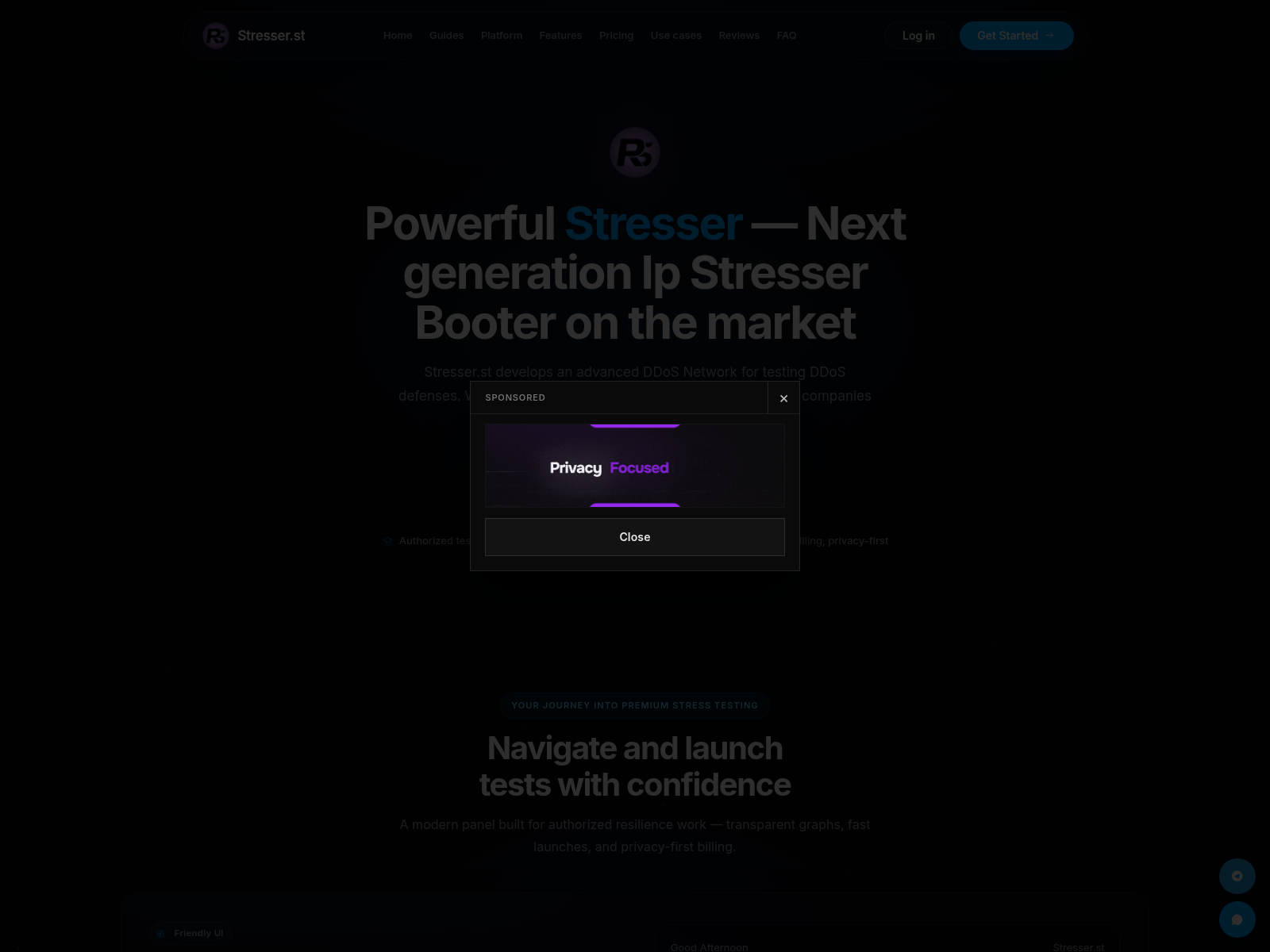 Screenshot of stresser.st