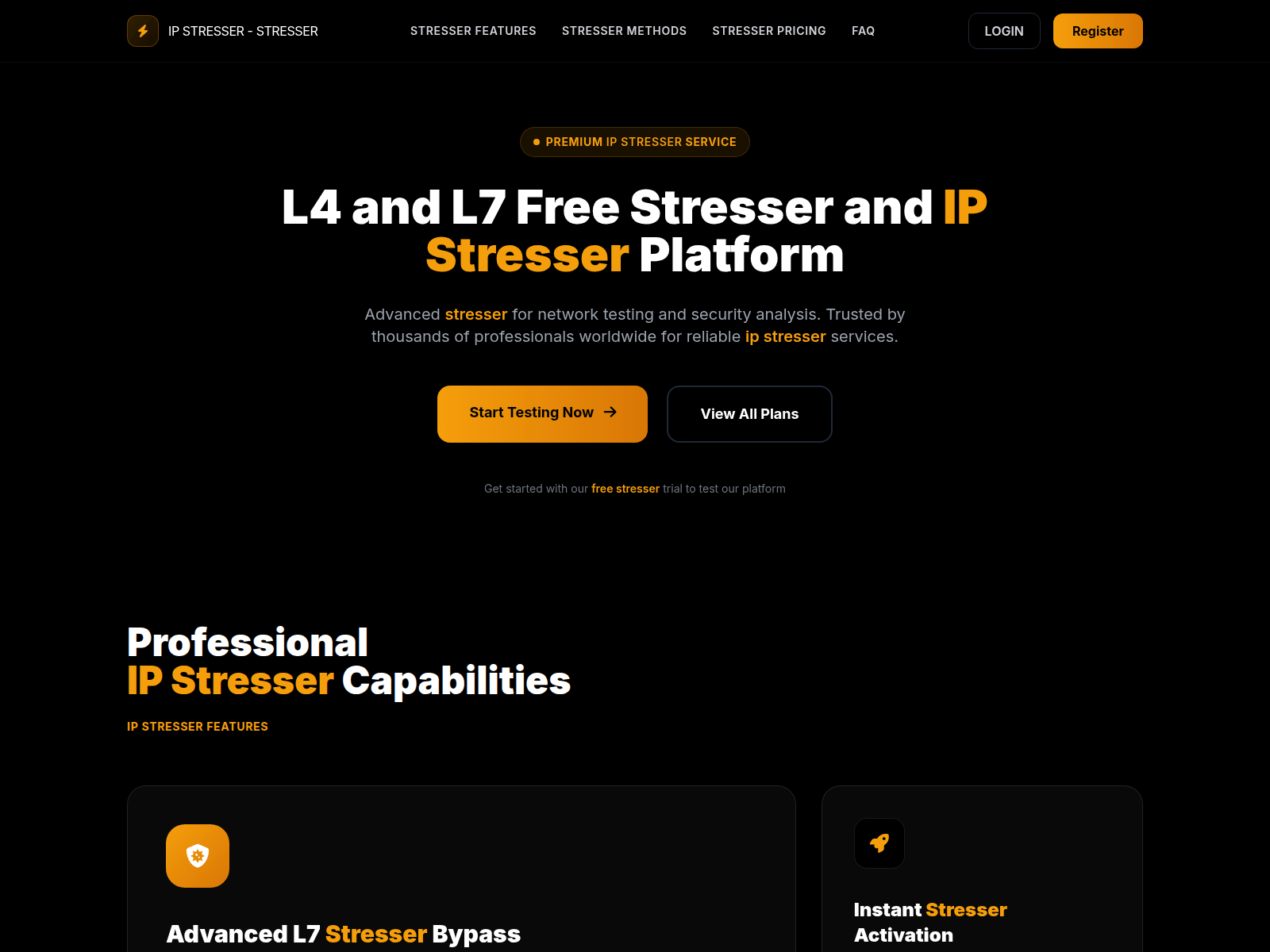 Screenshot of ip-stresser.best