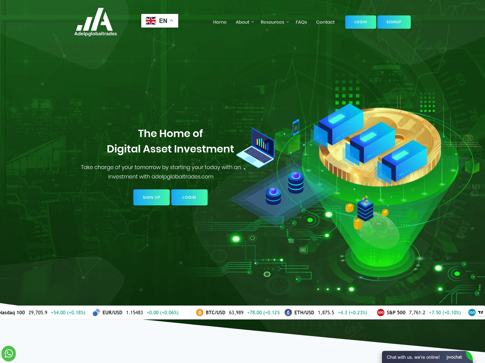 Знімок екрана adelpglobaltrades.com