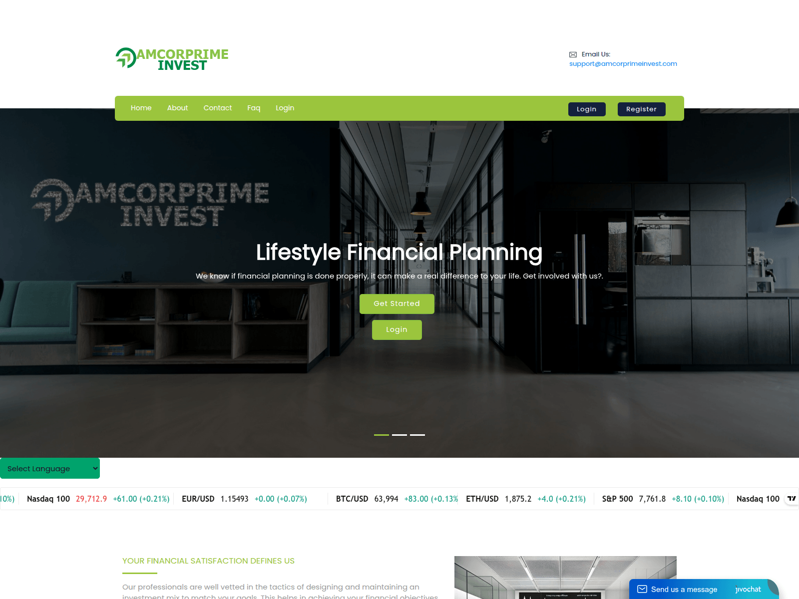Знімок екрана amcorprimeinvest.com