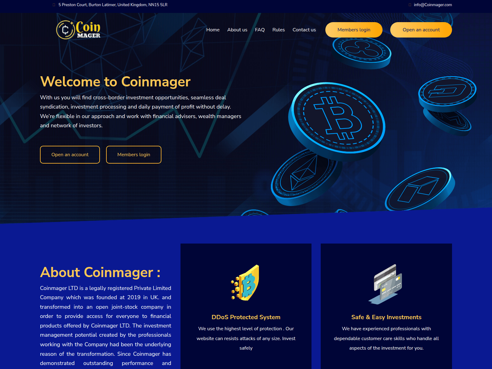 Screenshot von coinmager.com