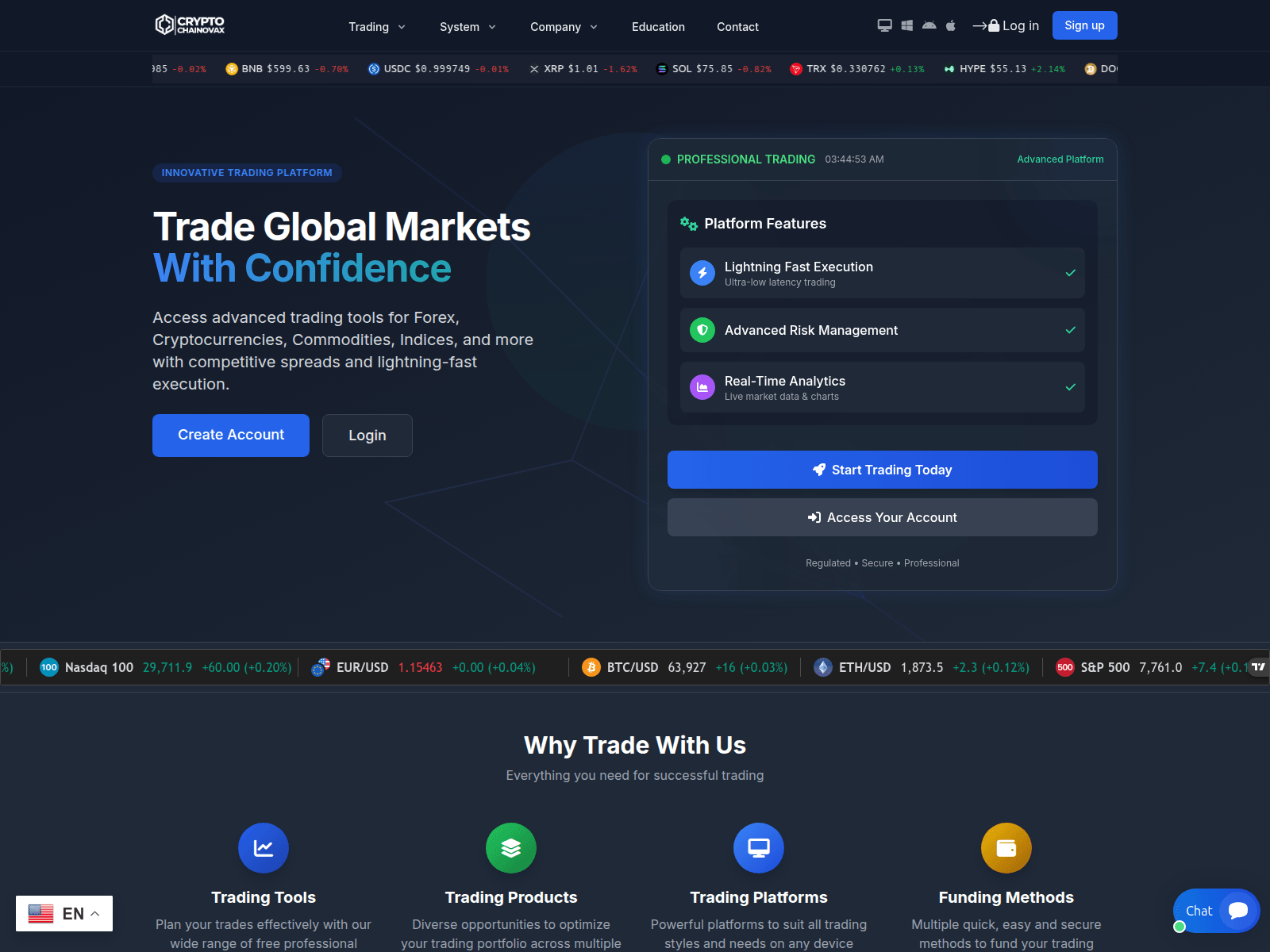Screenshot of cryptochainovax.com