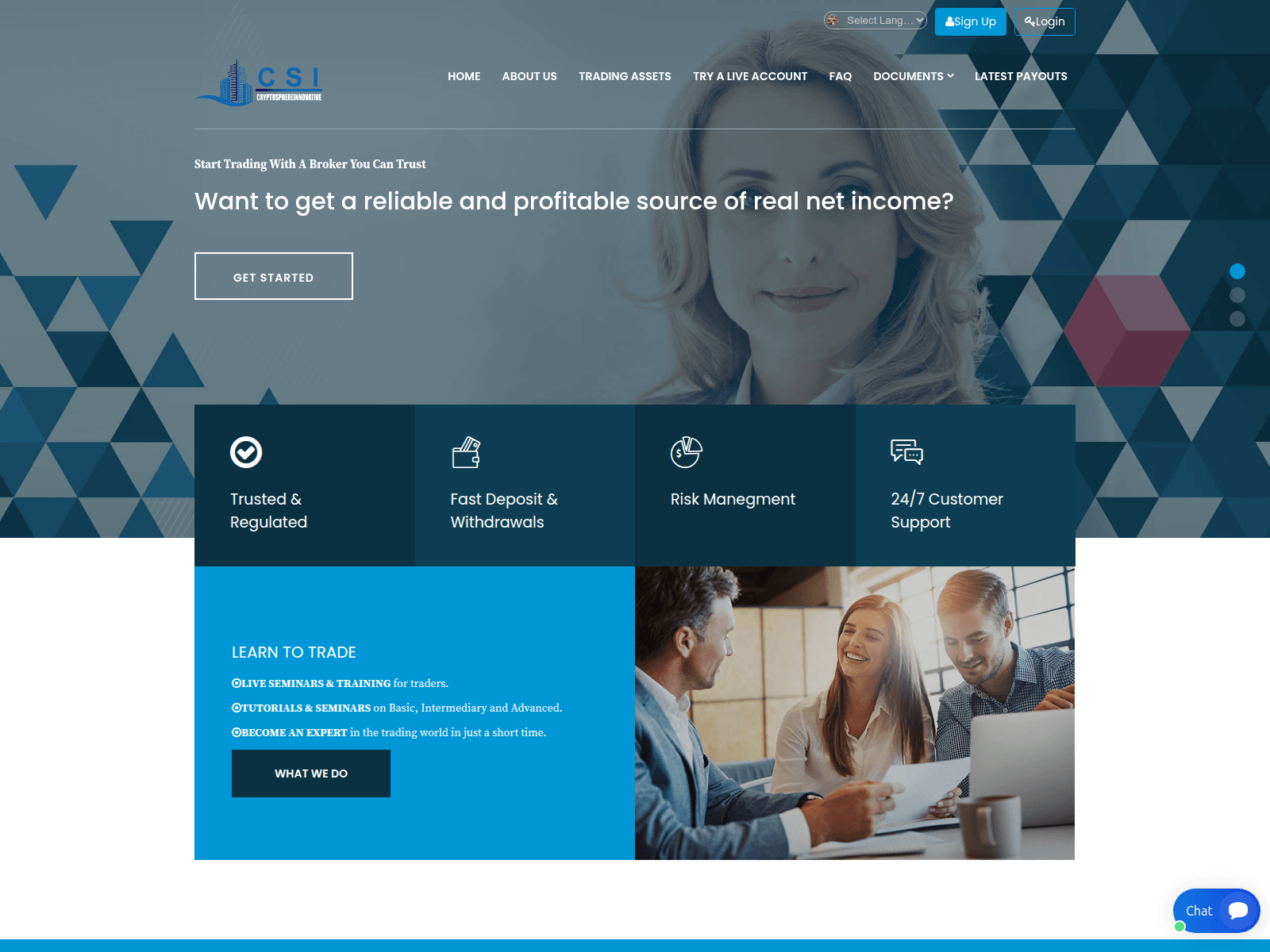 Screenshot di cryptosphere-innovative.com