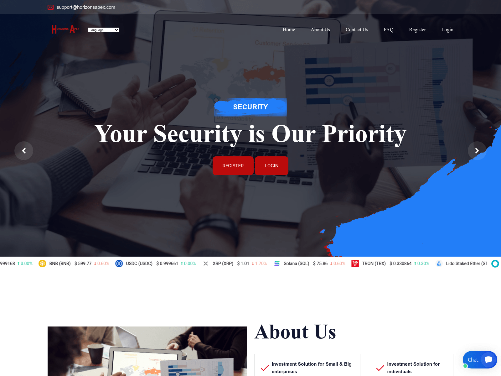 Знімок екрана horizonsapex.com