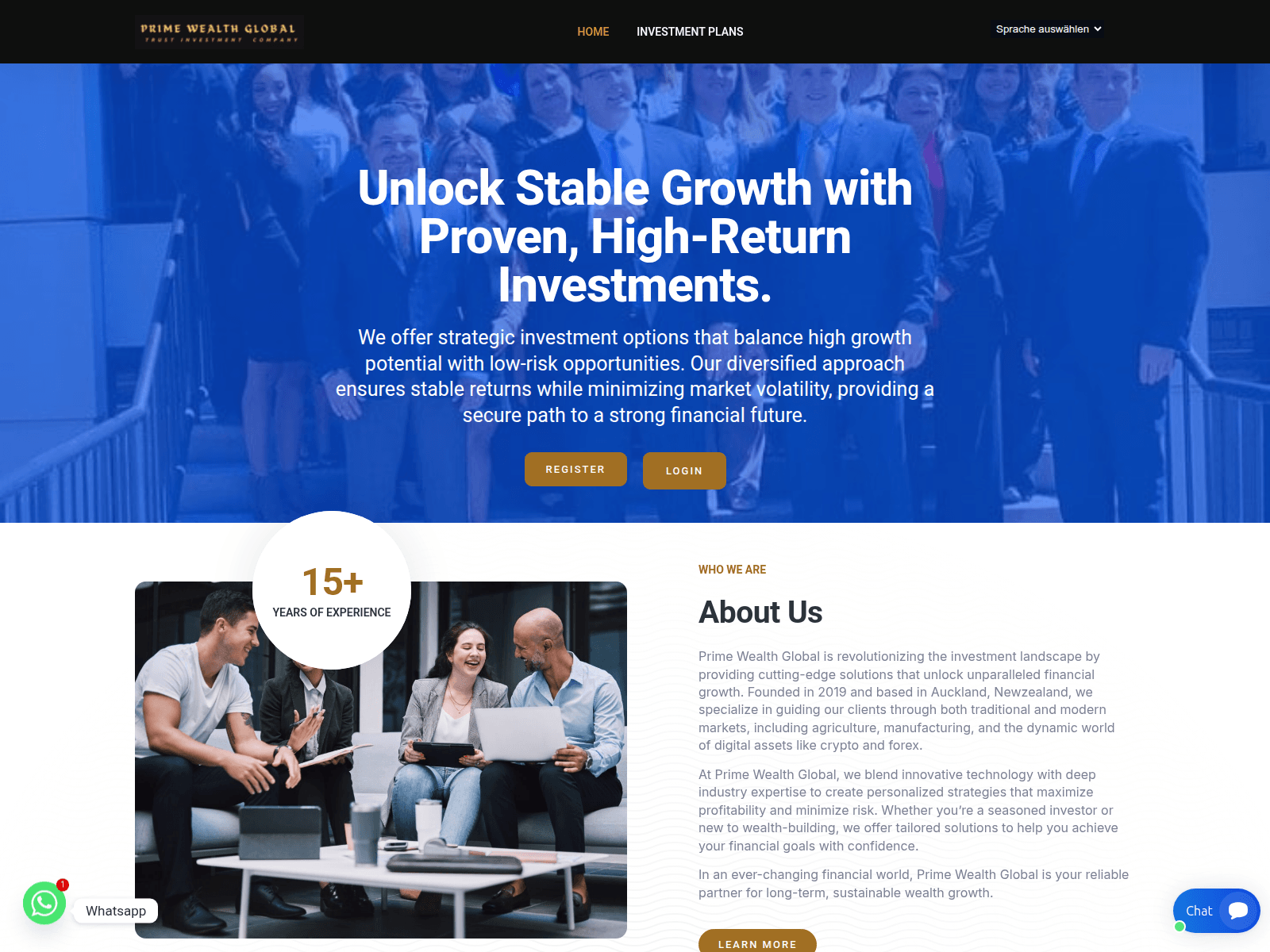 Captura de pantalla de primewealthgloballtd.com