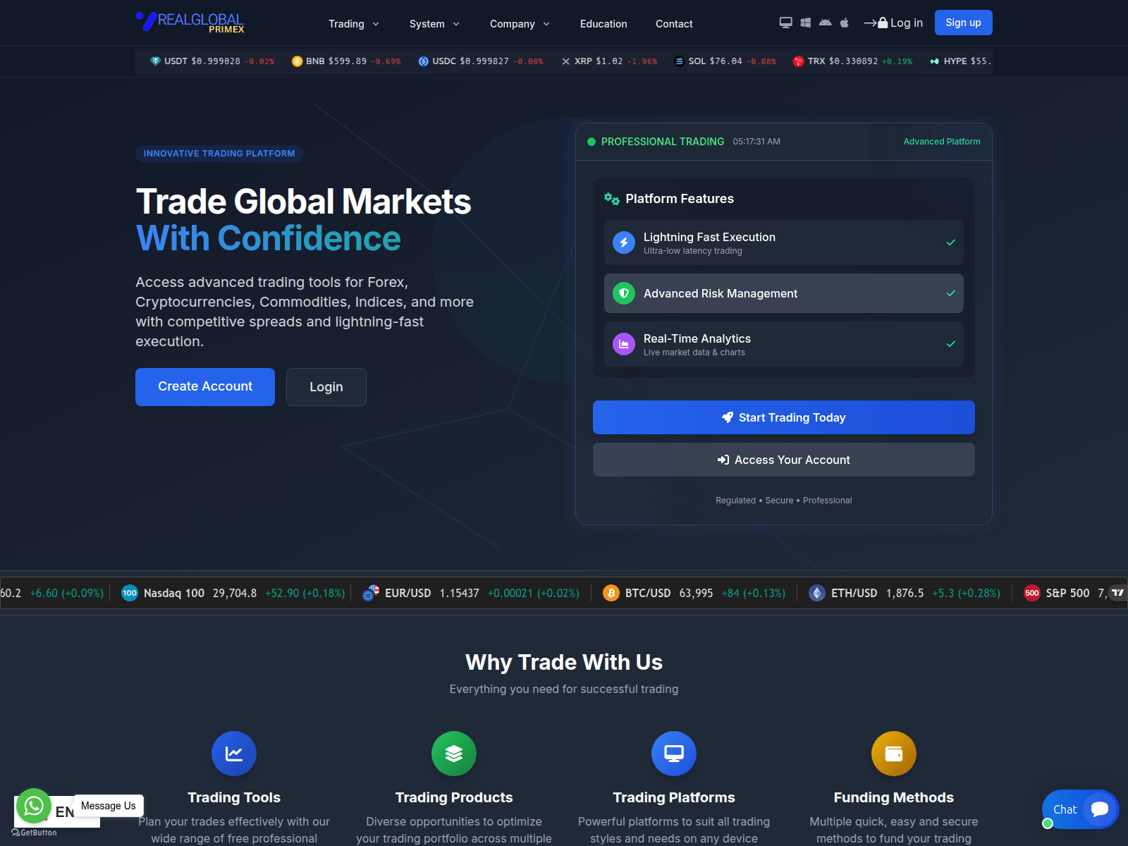 Ảnh chụp màn hình của realglobalprimex.com