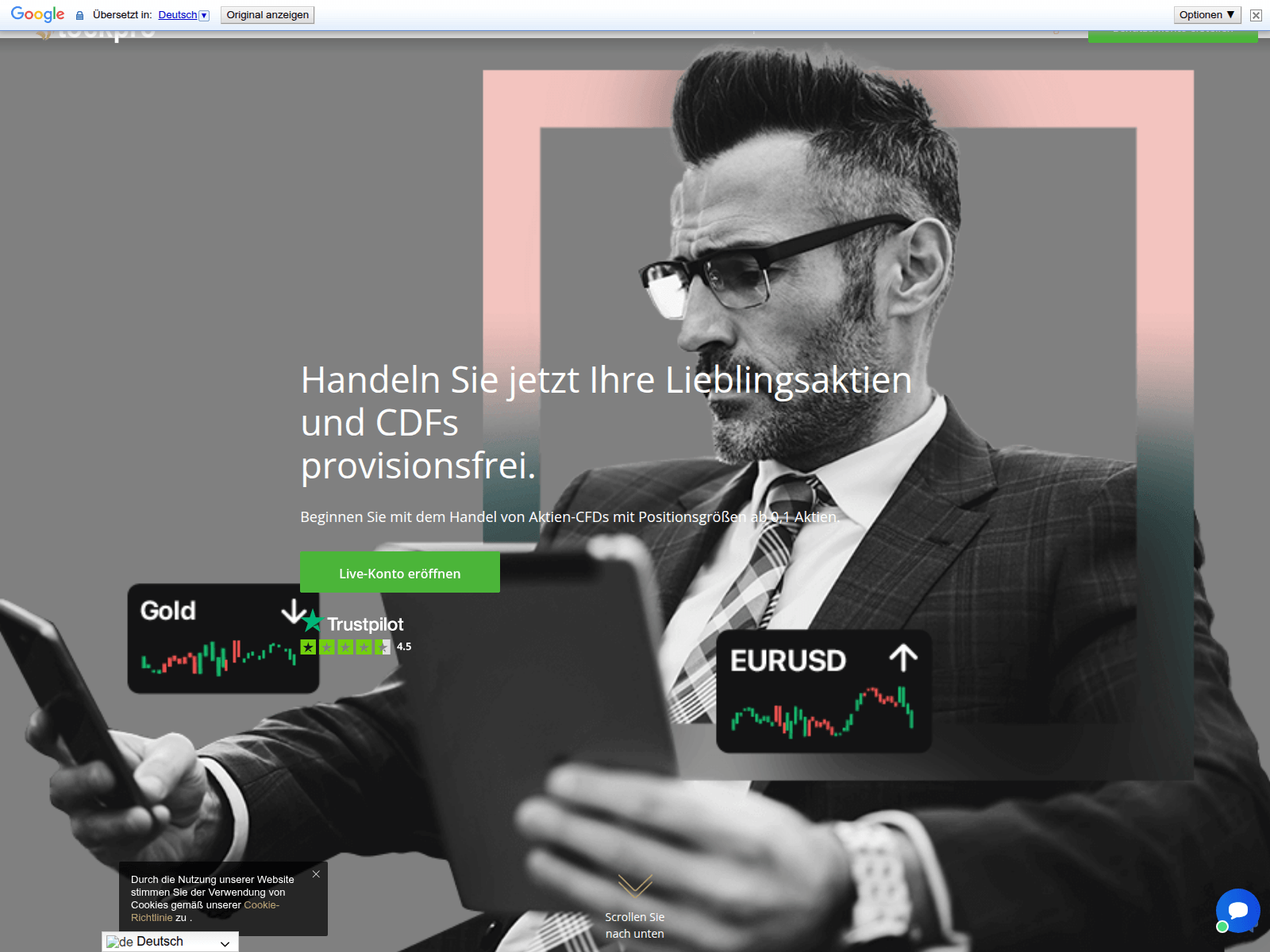 Знімок екрана stockprotrade.com