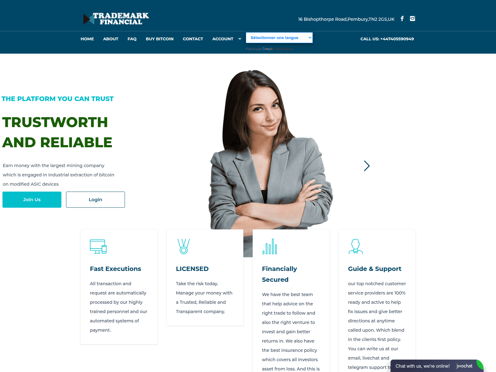 Знімок екрана trademark-financials.live