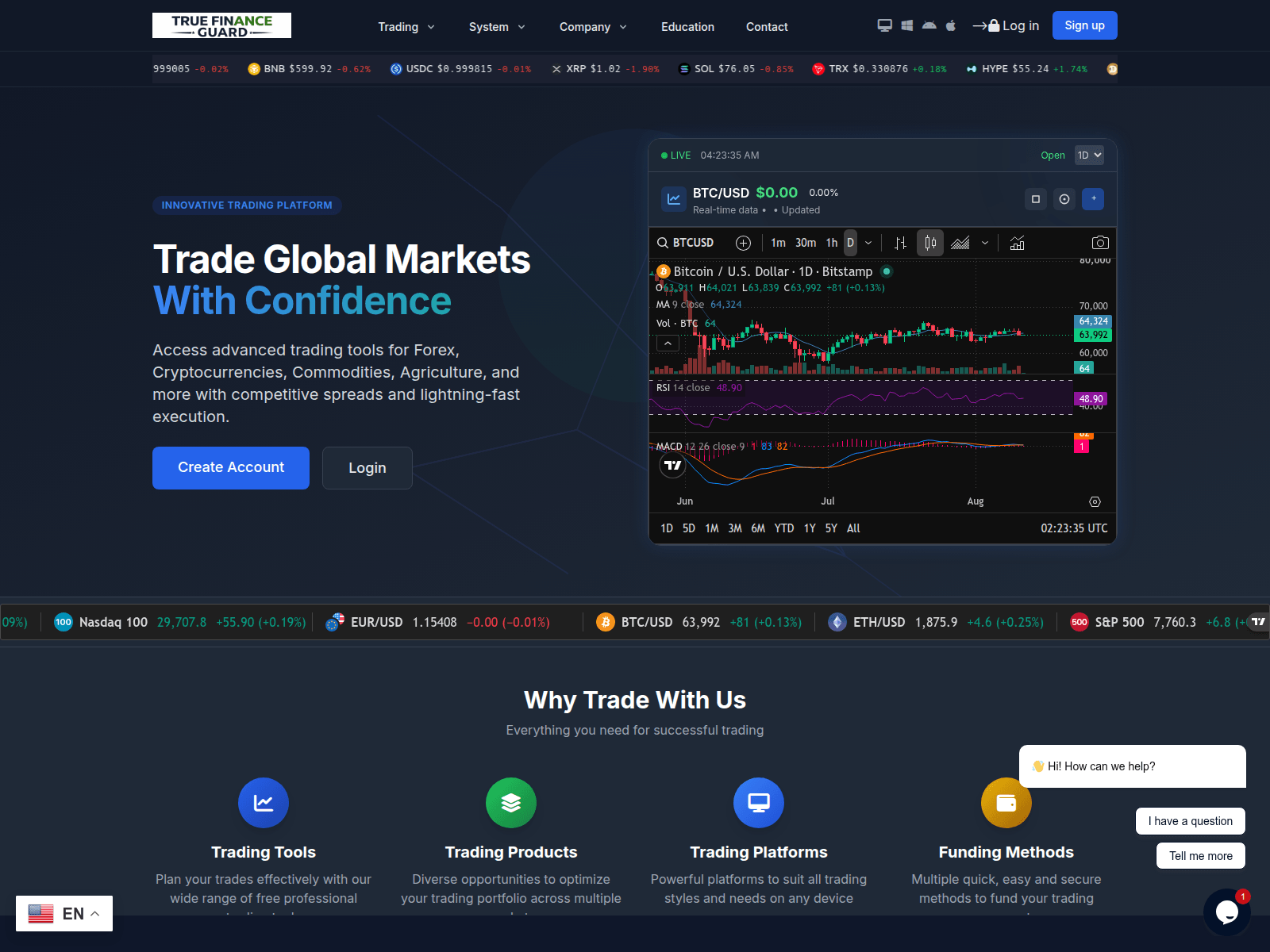 Ảnh chụp màn hình của truefinanceguard.com