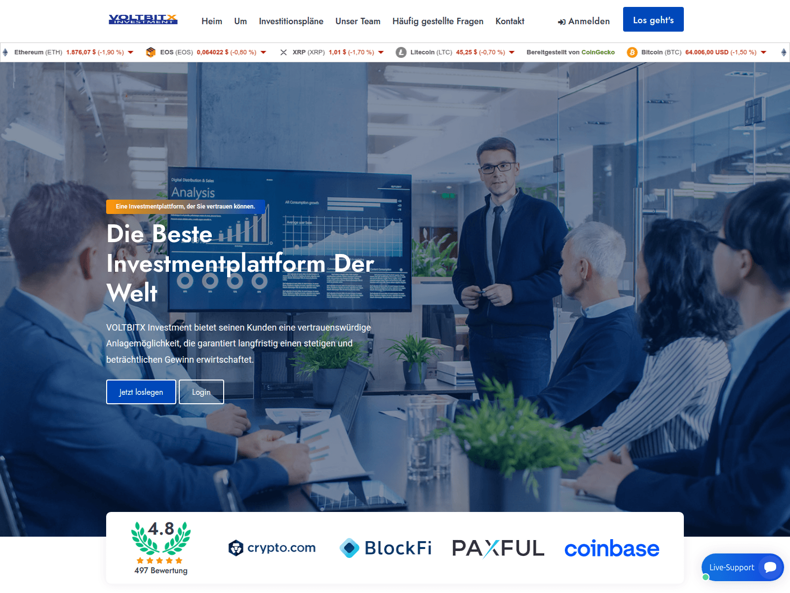 Скриншот сайта voltbitx.org