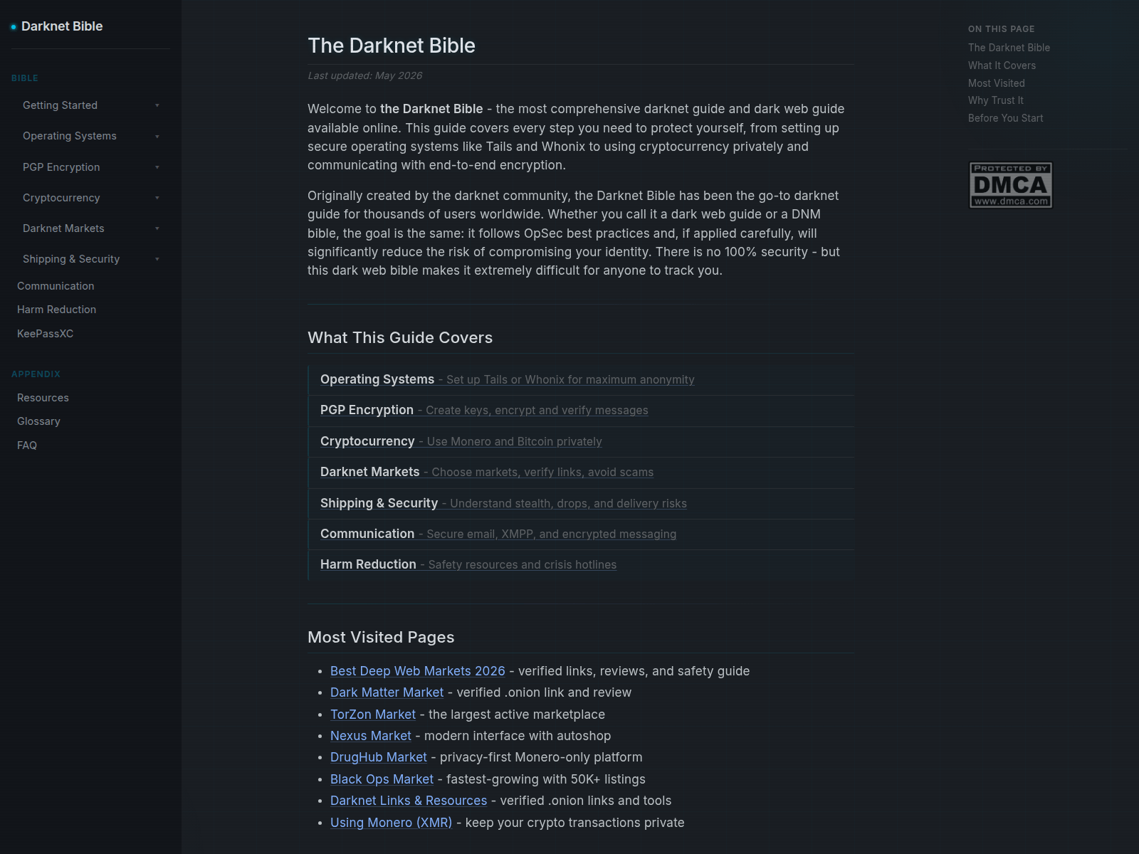 Screenshot of darknetbible.net
