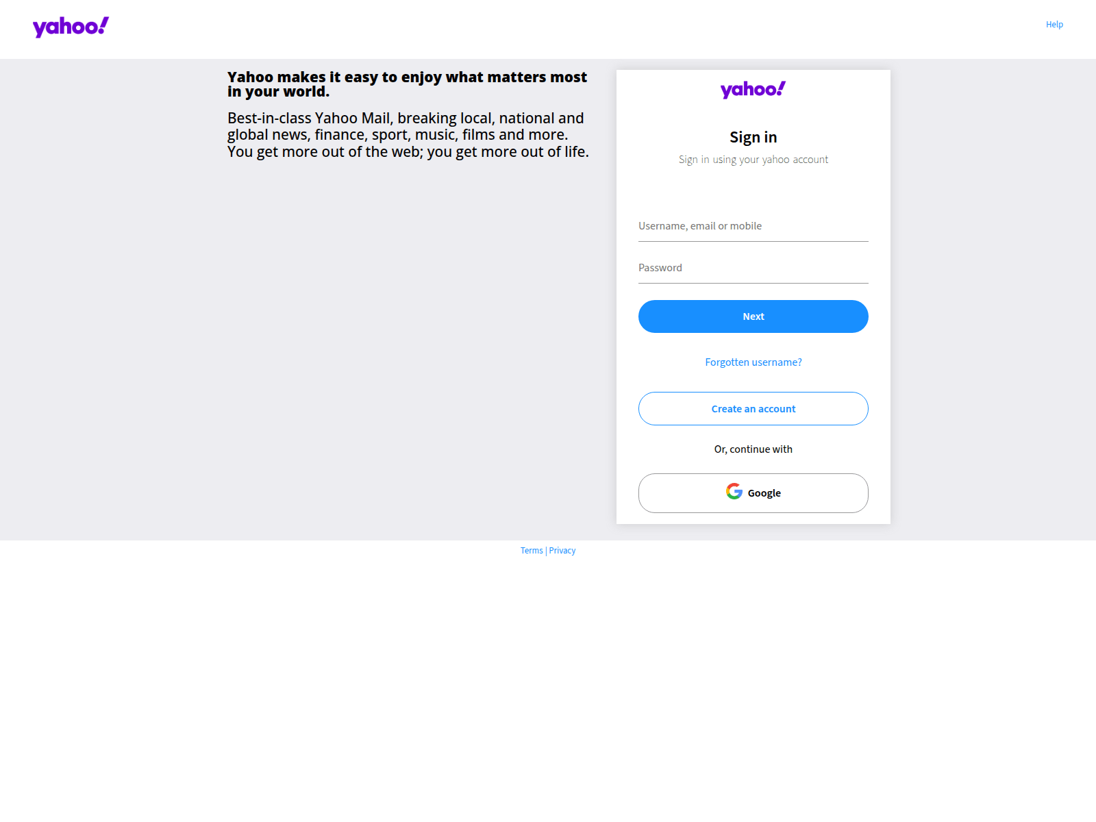 Screenshot of yahoomailoilna.github.io