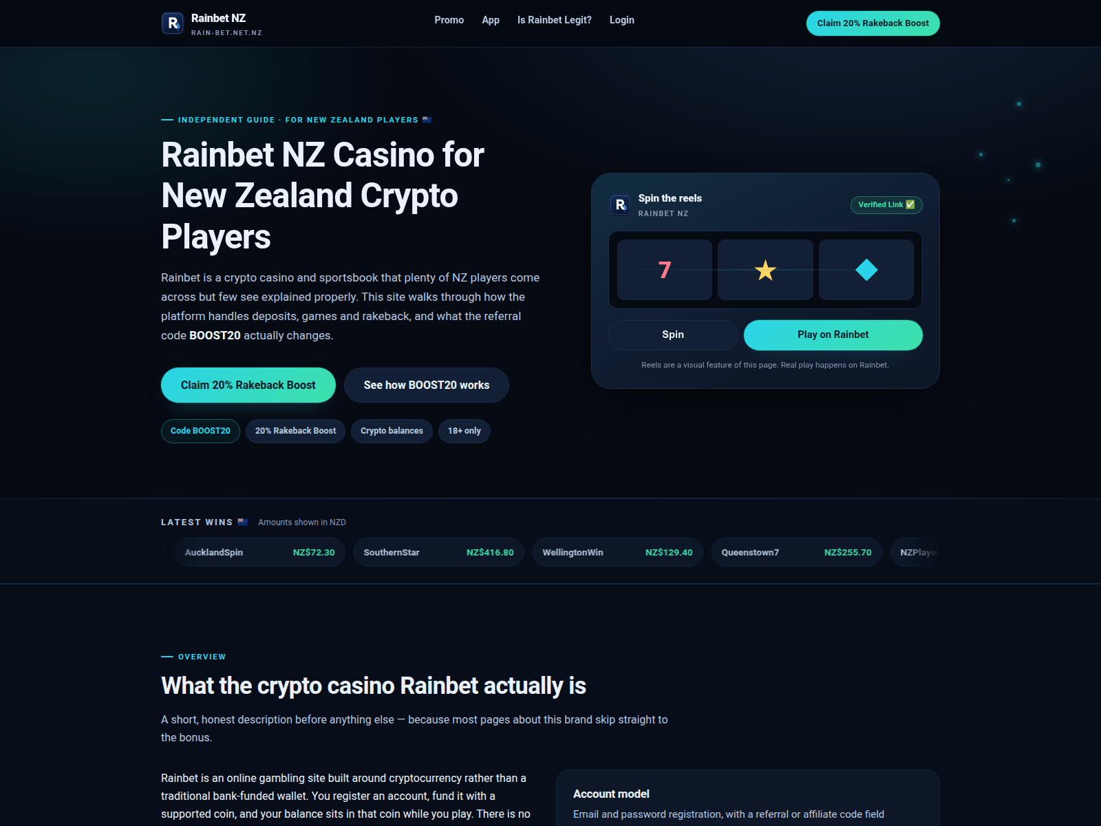 Screenshot of rain-bet.net.nz