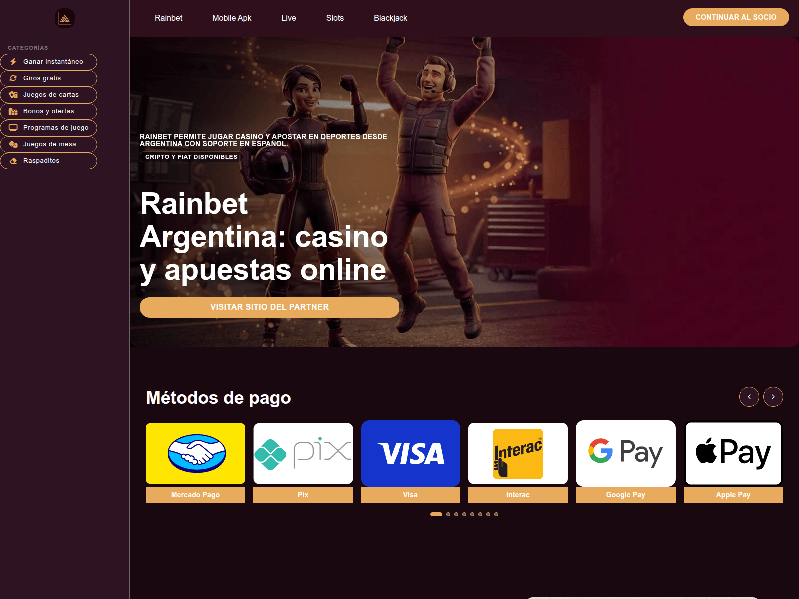 Screenshot of rainbetarg.com