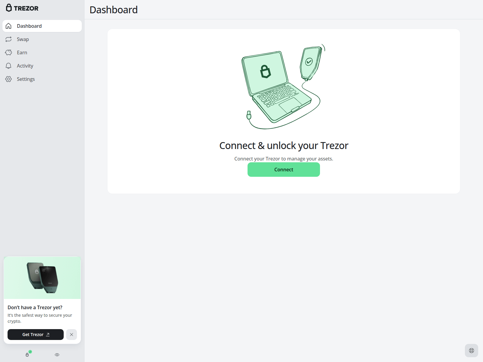 Screenshot of trezor-connect.com