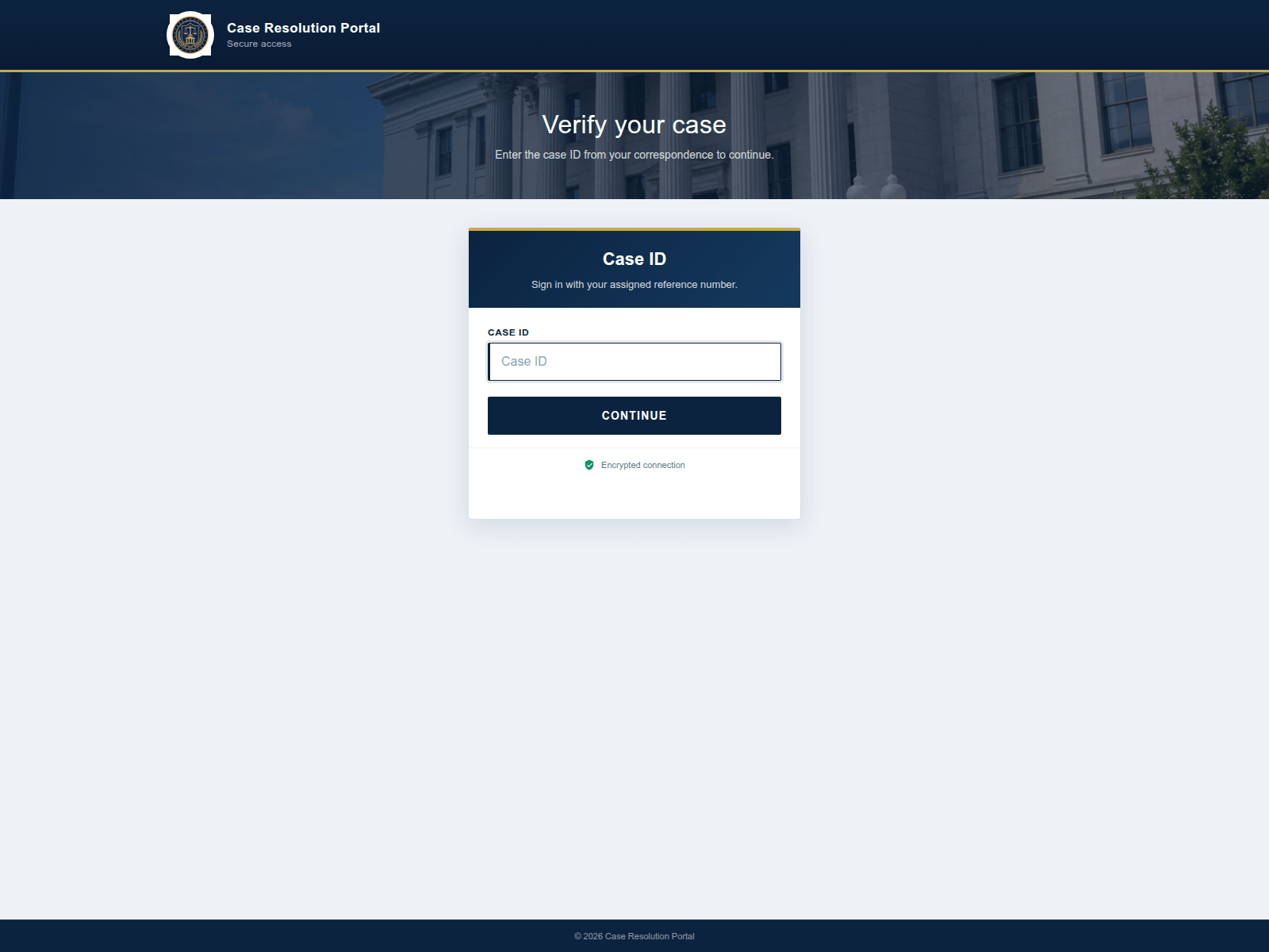 Screenshot of treasury-claimsportal.com