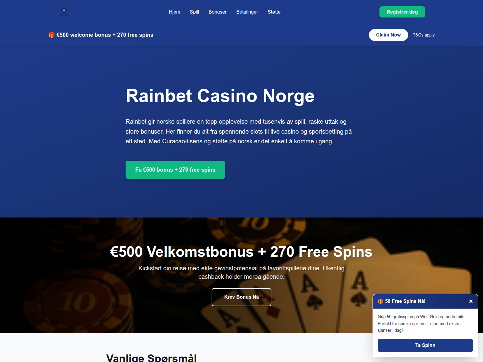 Screenshot of rainbetnorway.com