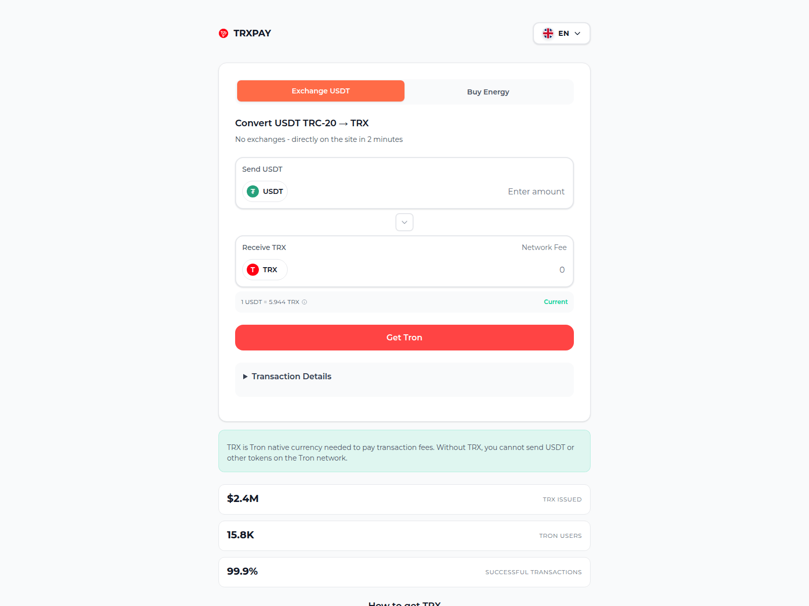 Screenshot of trxmarket.net