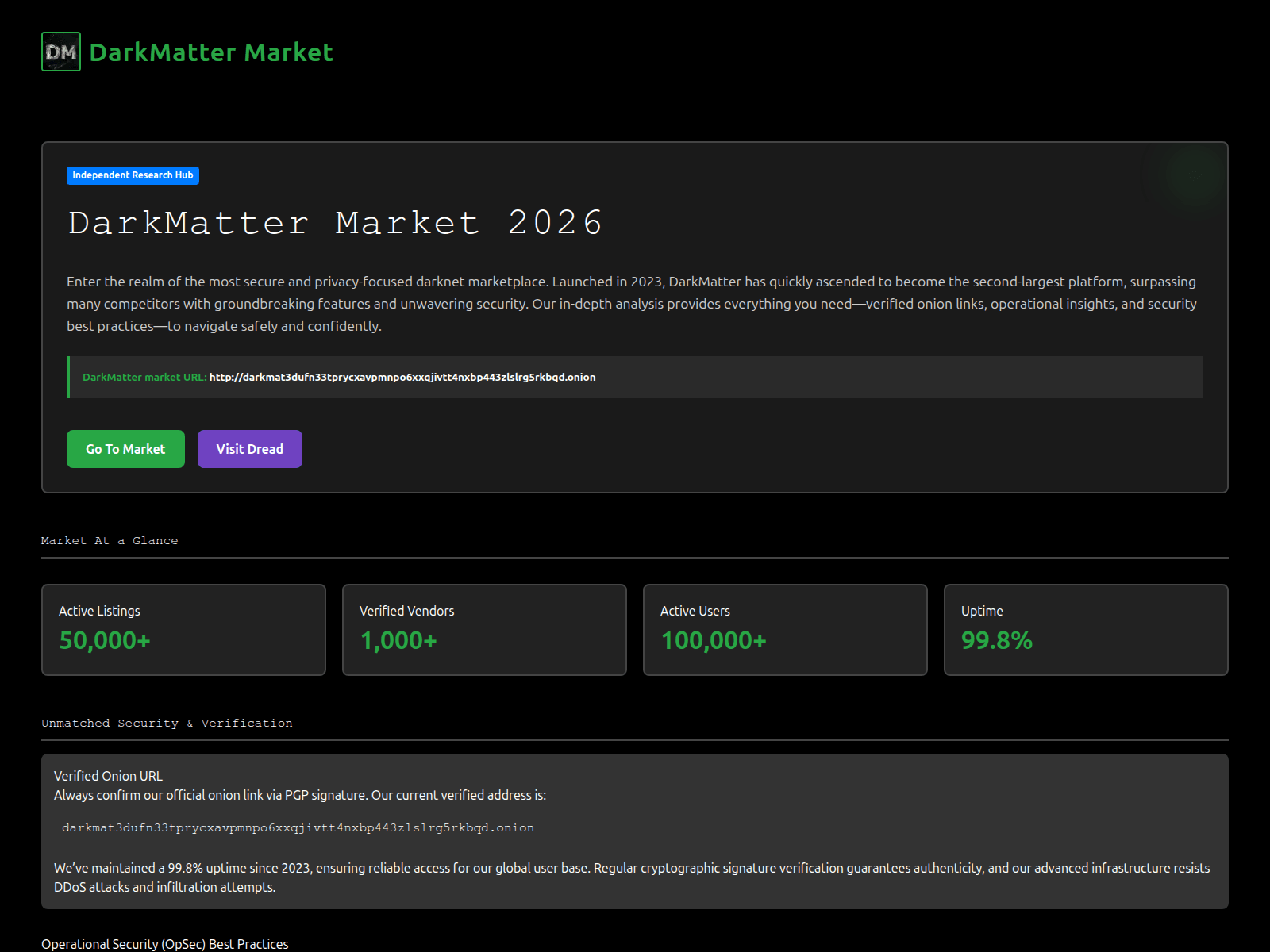Screenshot of dark-matter-market-links.com