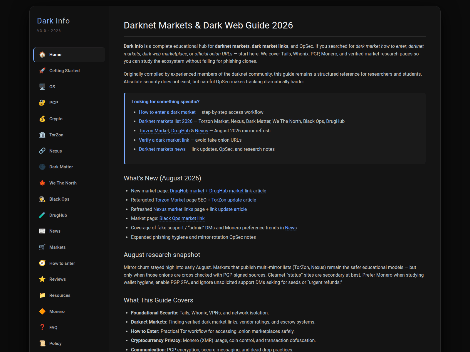 Screenshot of darkinfo.space