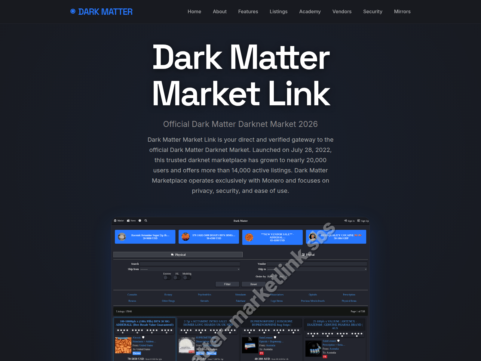 Screenshot of darkmatter-marketlink.sbs
