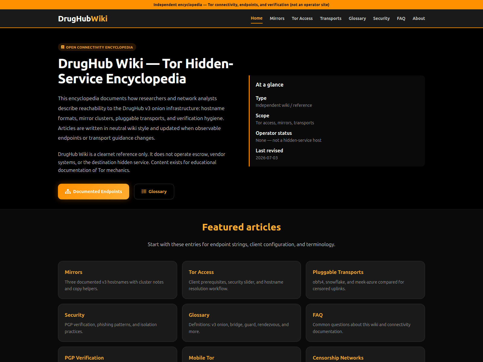 Screenshot of drughub.wiki