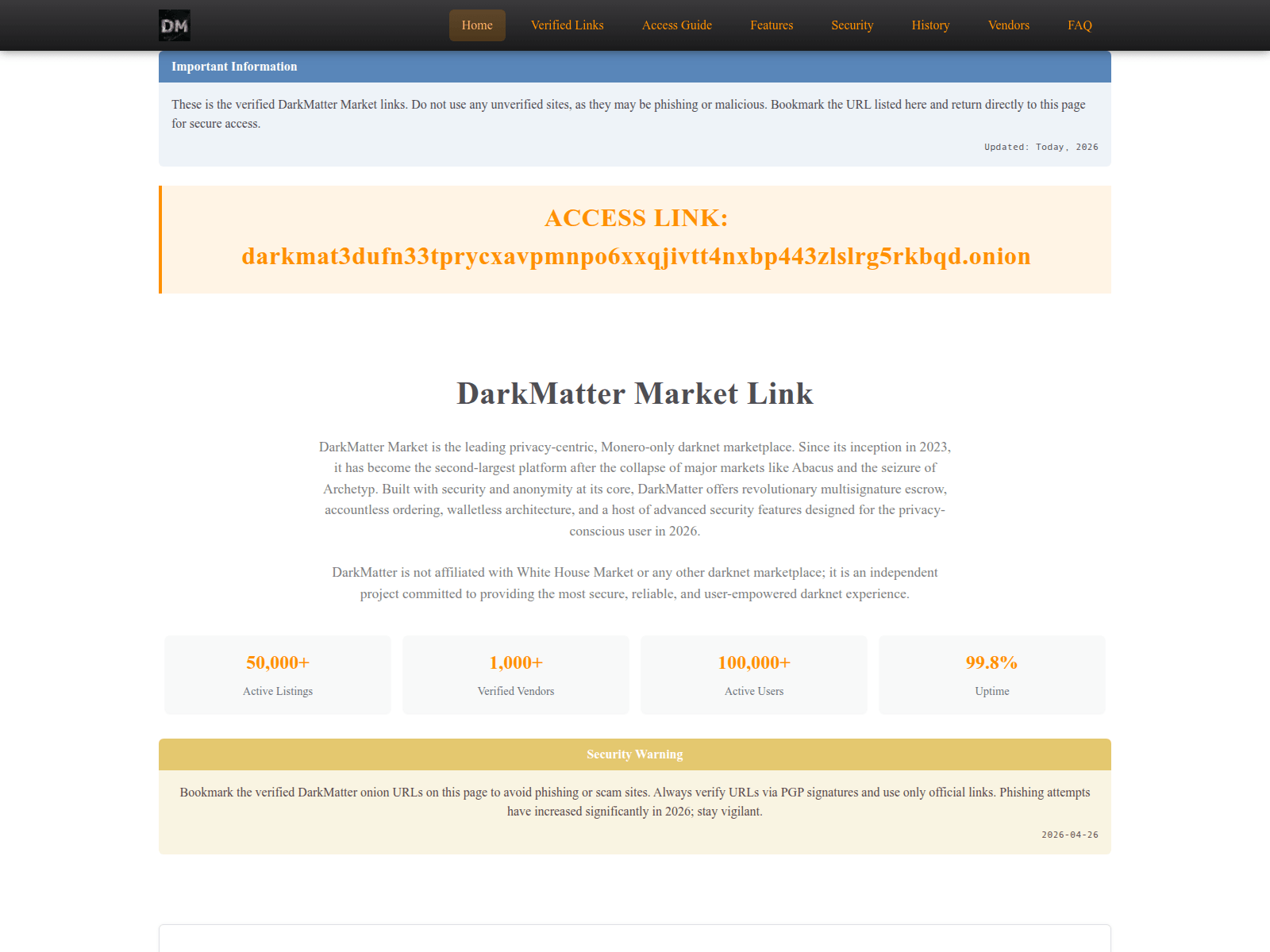 Screenshot of enter-dark-matter.com
