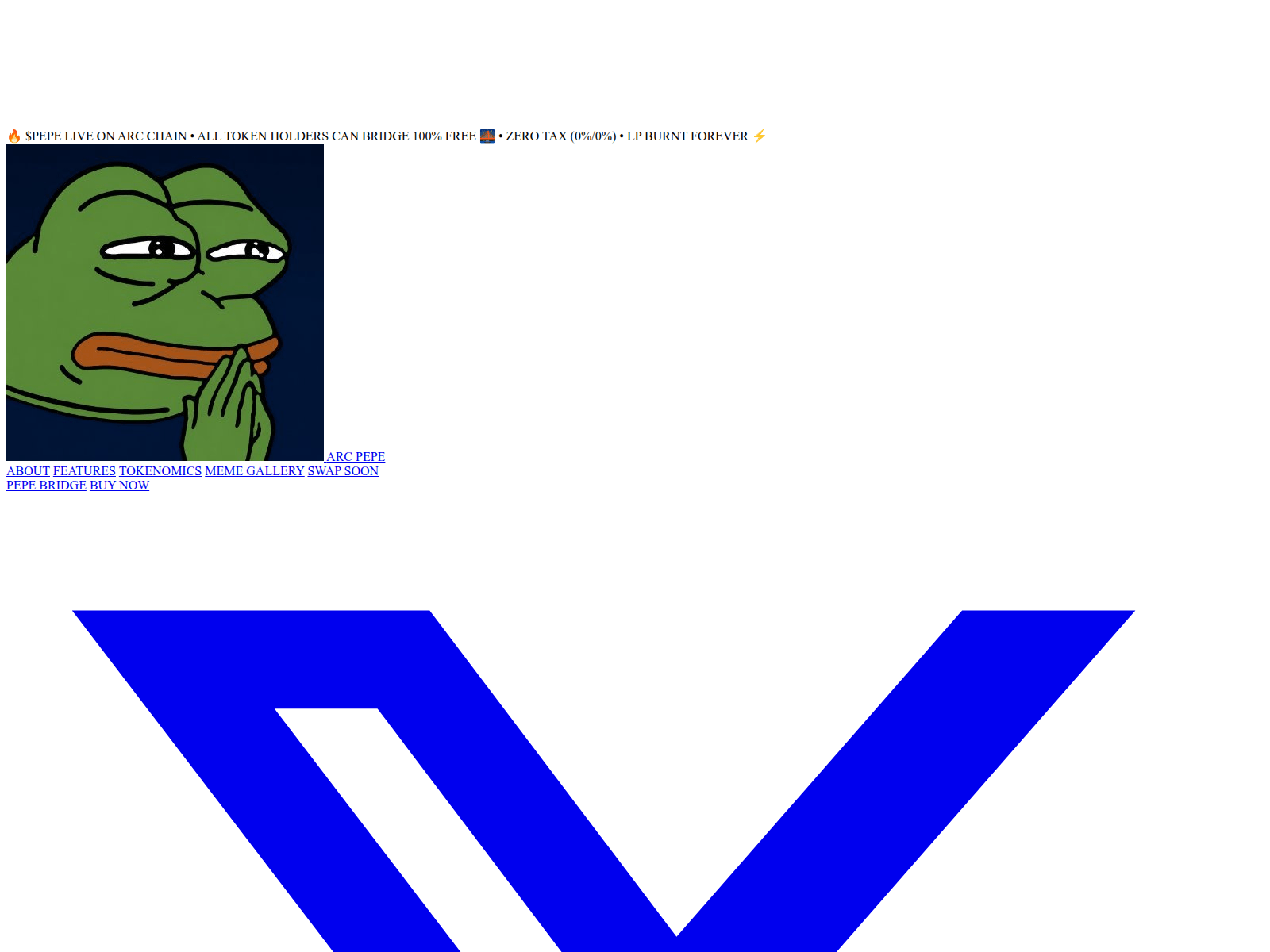 Screenshot of arc-pepe.xyz