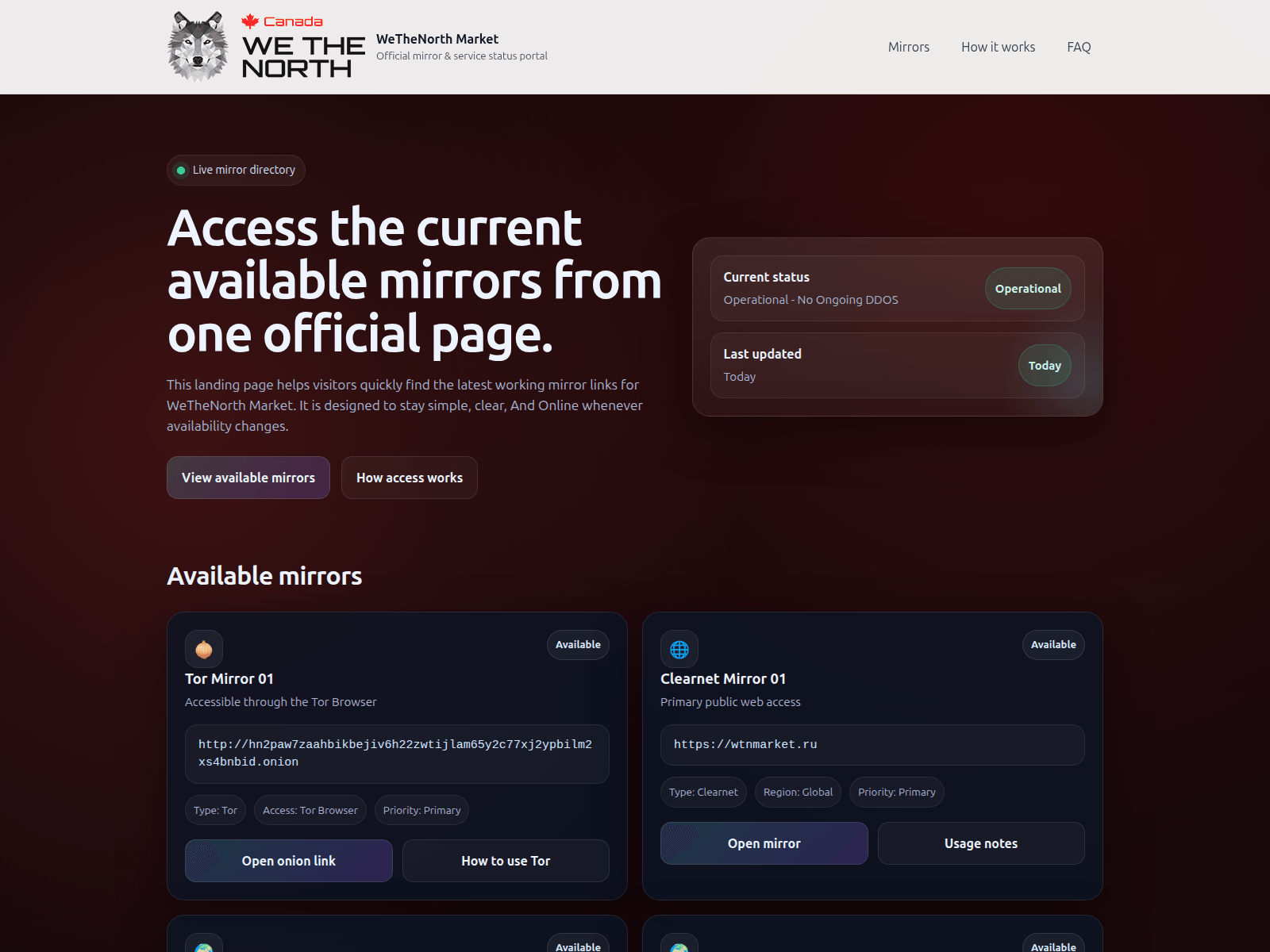Screenshot of wtnmarket.net