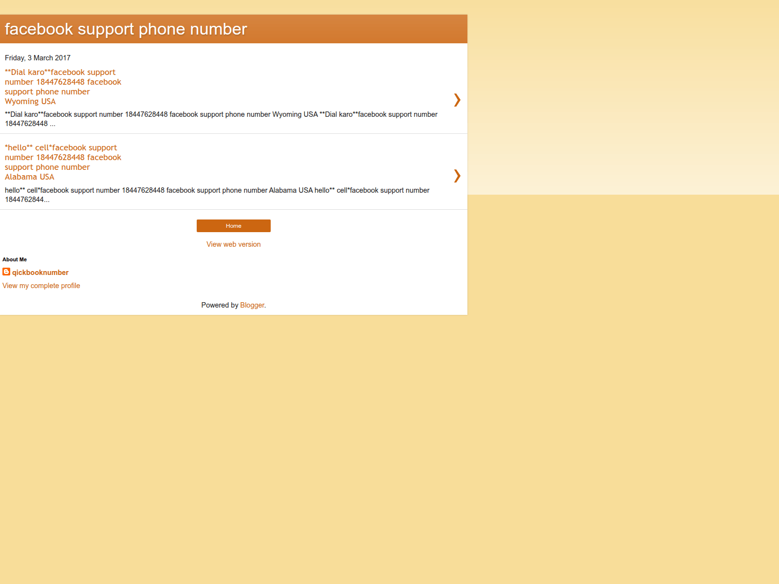 Screenshot of facebooksupportphonenumber12300.blogspot.com