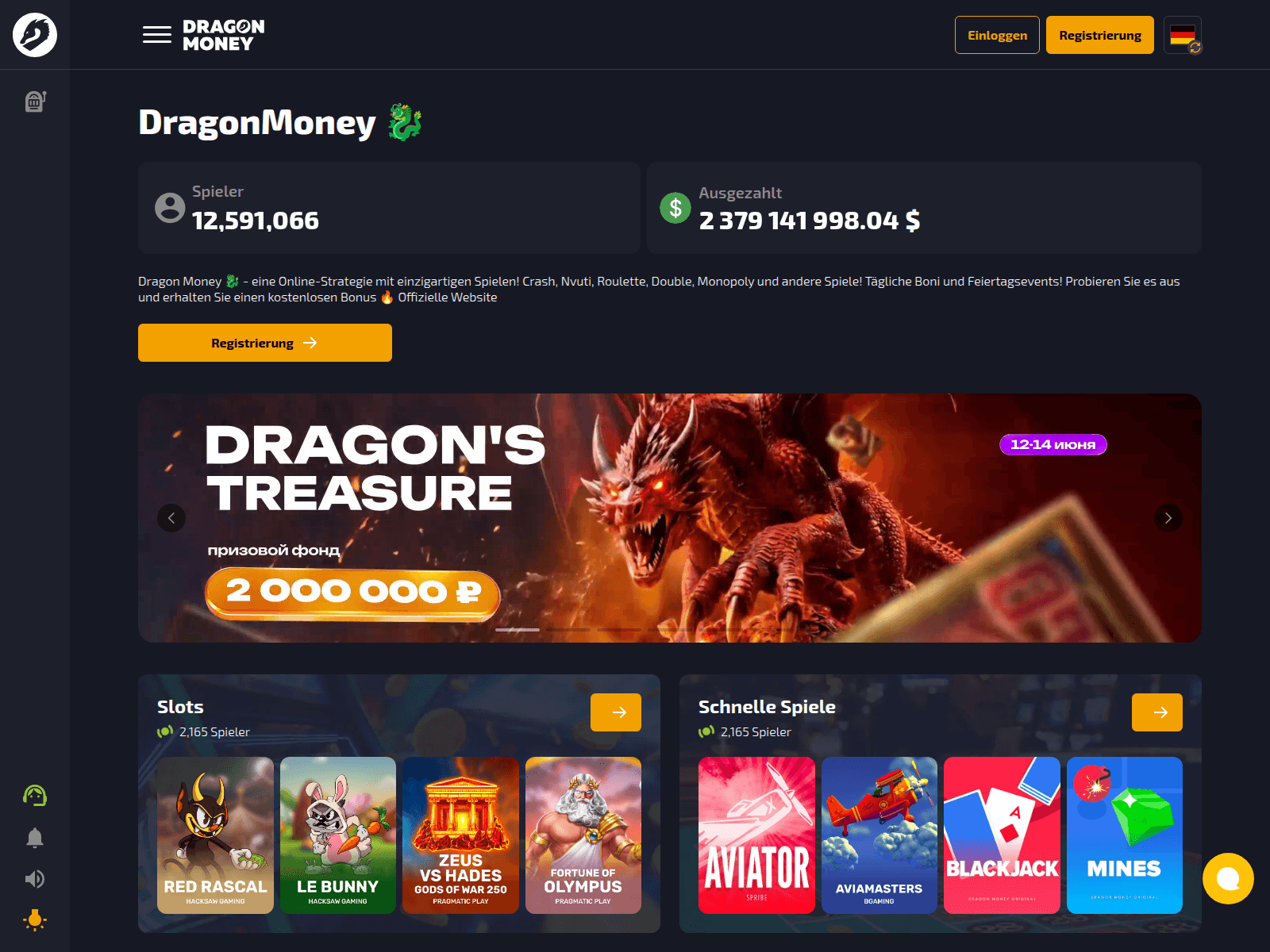 Screenshot of dragomoney.com