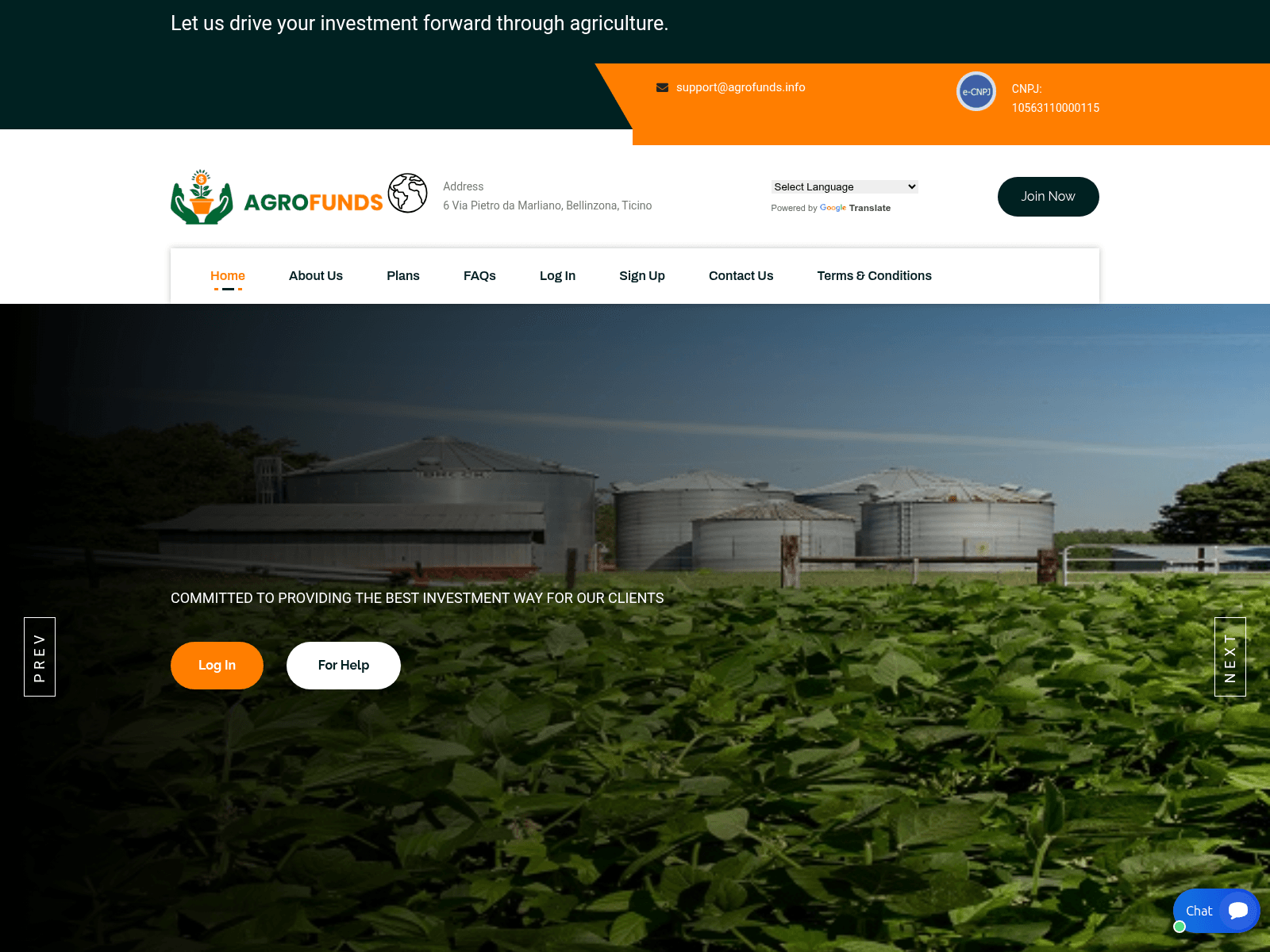 Screenshot of agrofunds.info