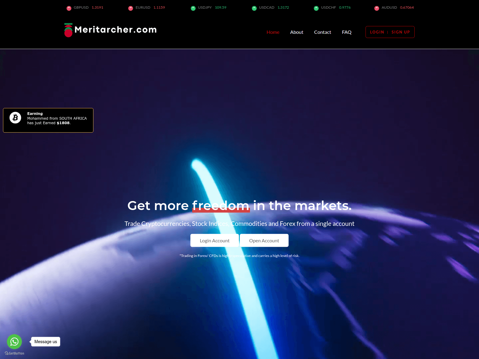 Screenshot of meritarcher.com