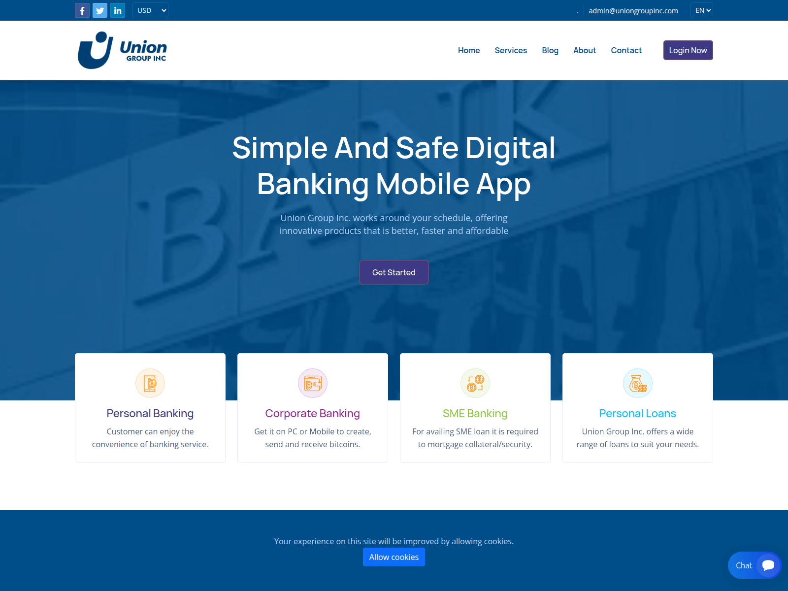 Screenshot of uniongroupsinc.com