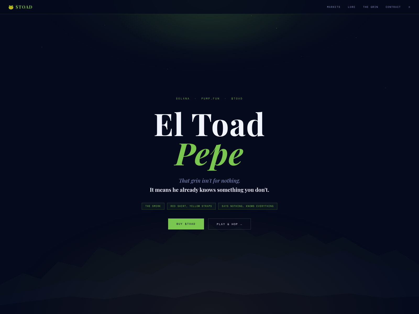 Screenshot of eltoadpepe.xyz