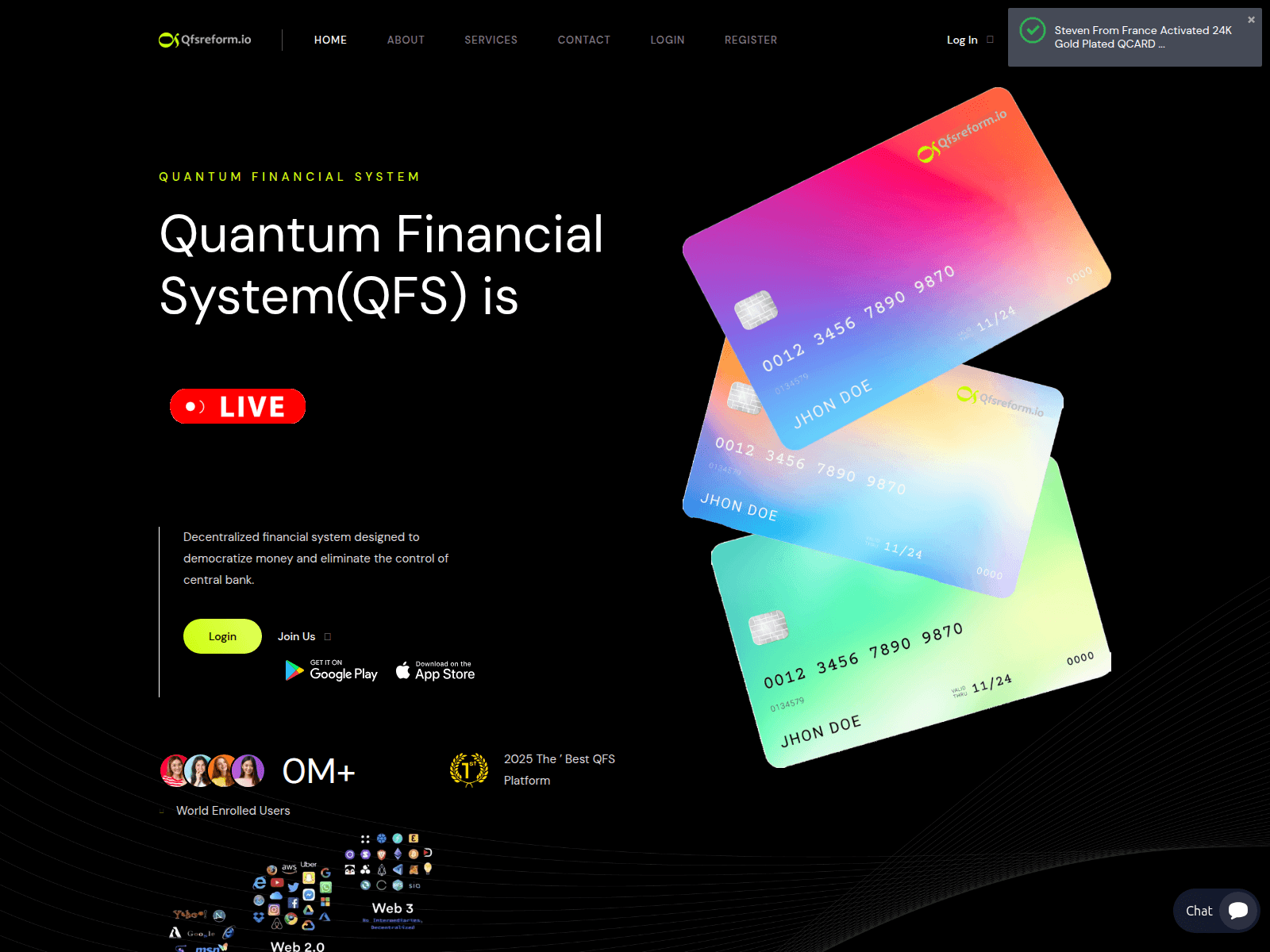 Screenshot di qfsgesara.io