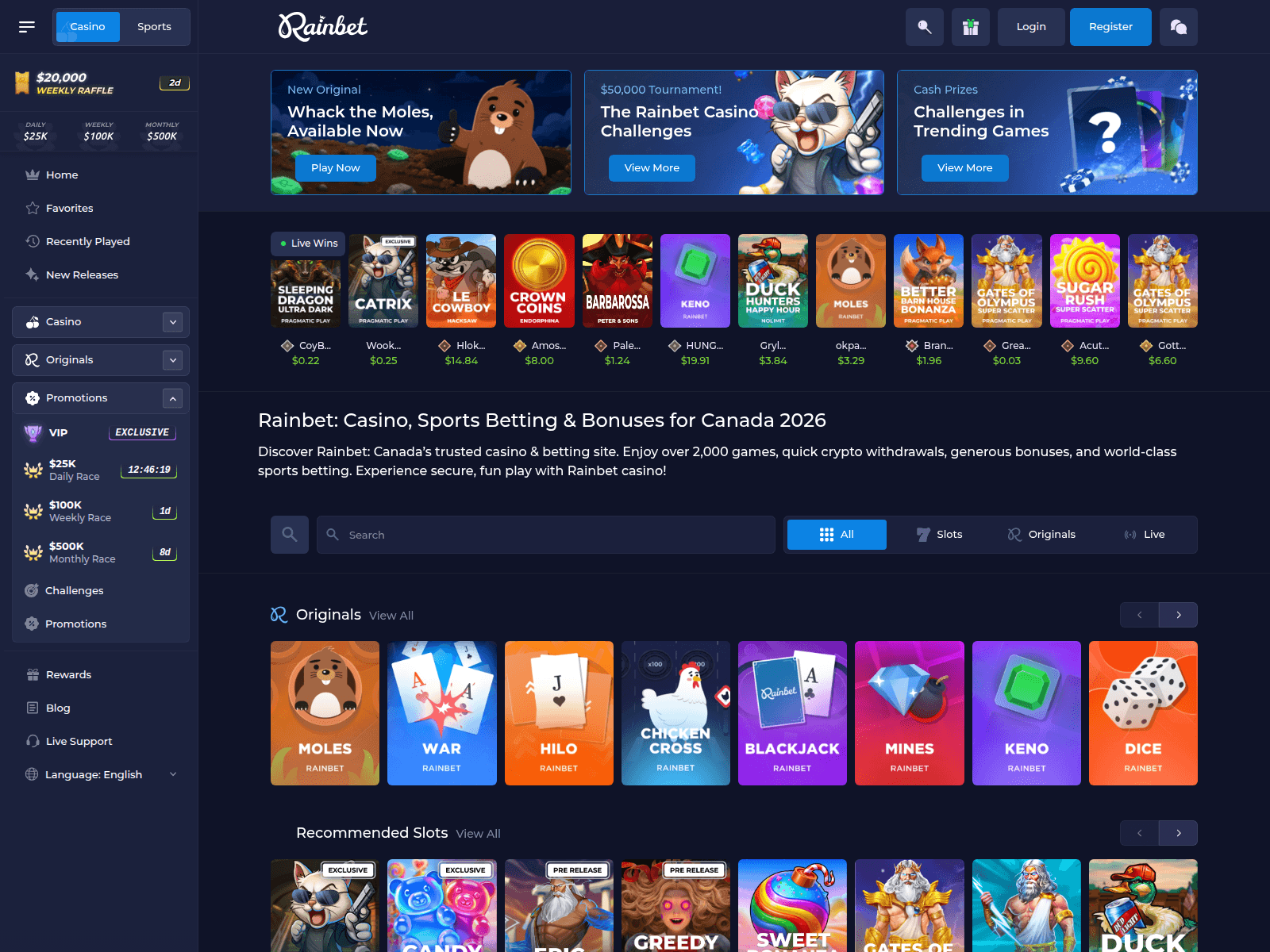 Screenshot of rainbet1ca.com