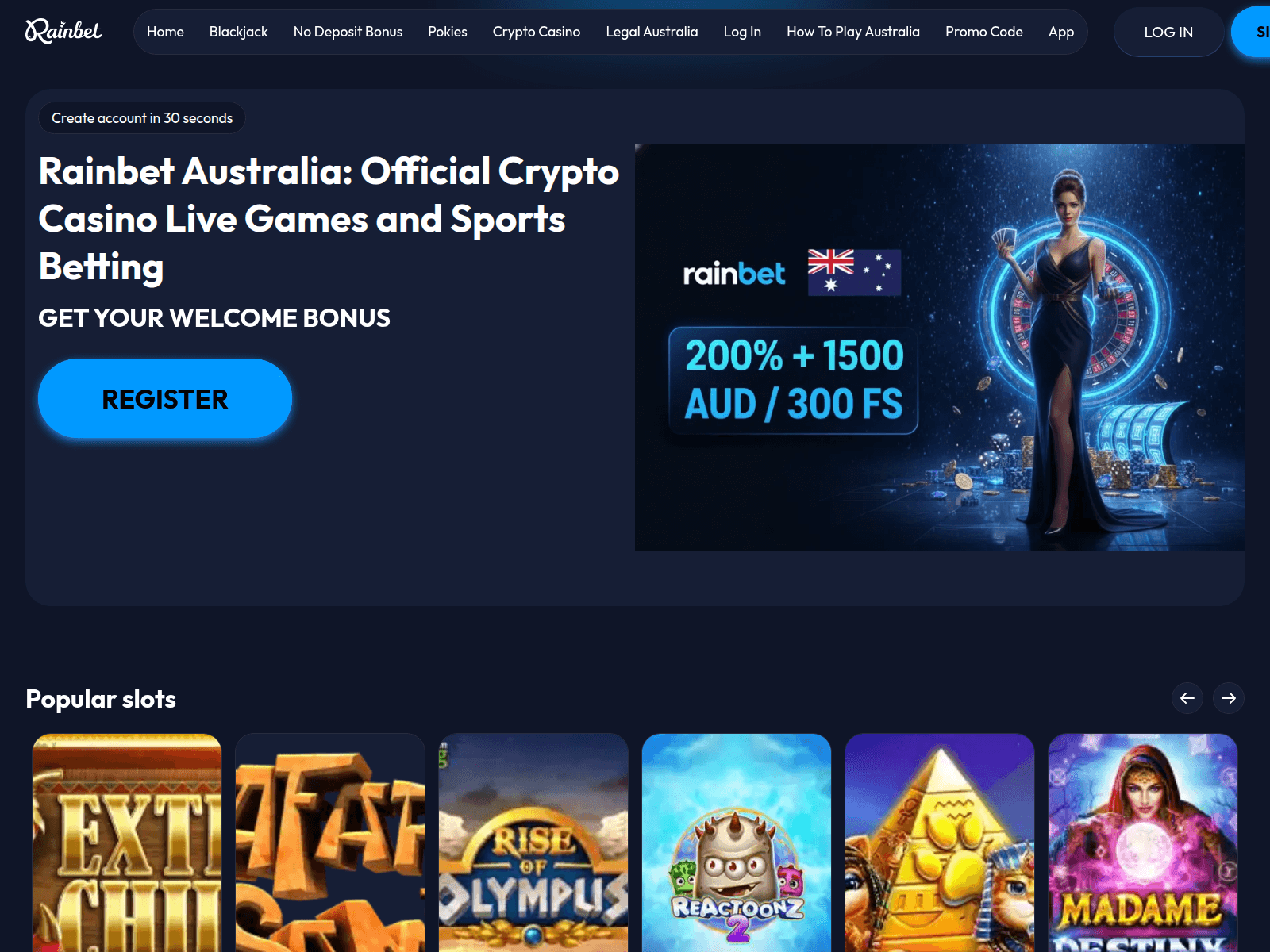 Screenshot of rainbet-aust.com