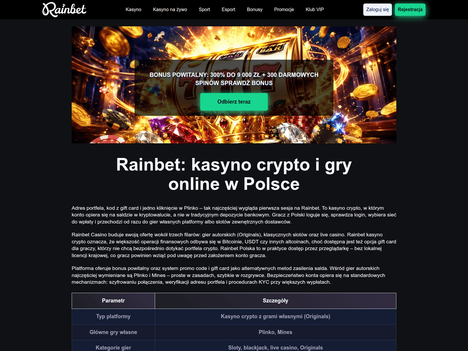 Screenshot of rainbetonline.pl
