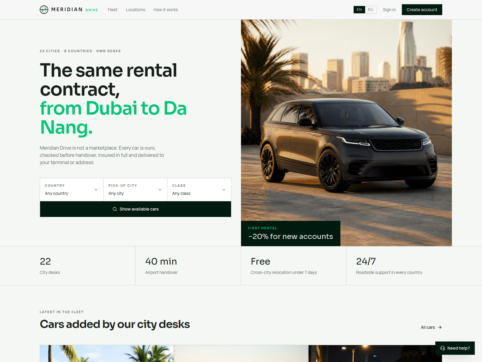 Screenshot of drivemeridian.com