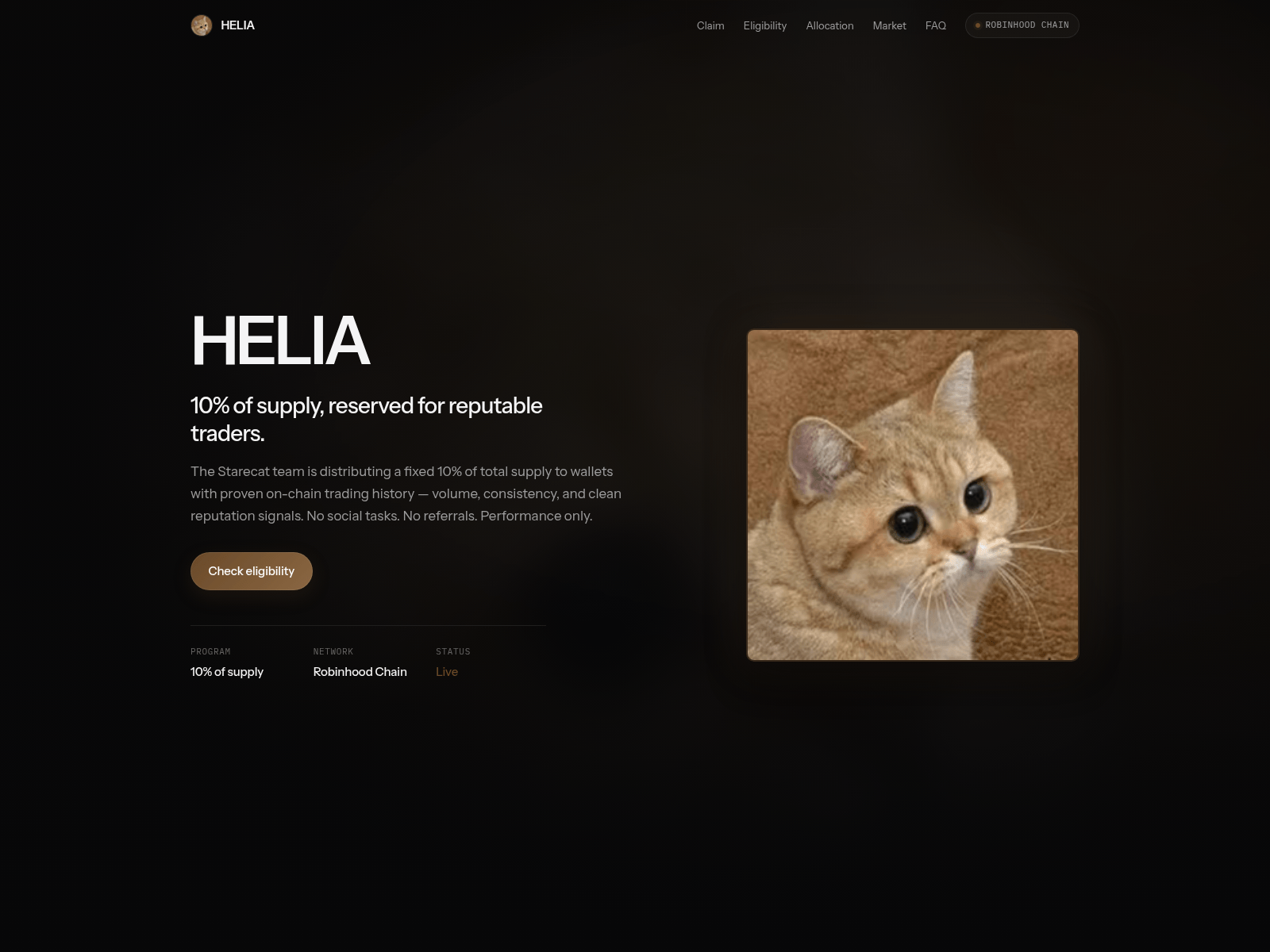 Screenshot of starecat.memepage.io