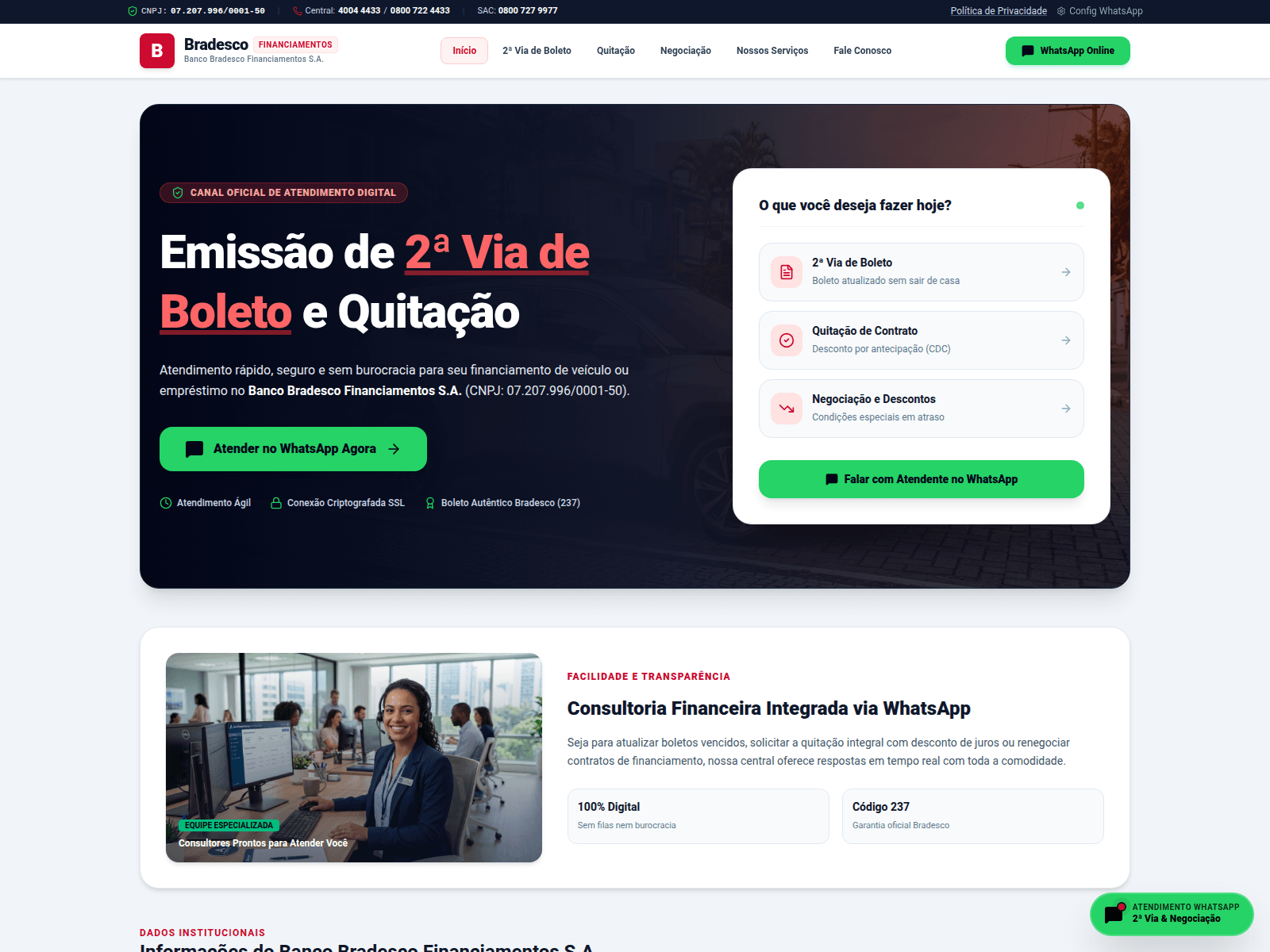 Screenshot of finbradesco.com