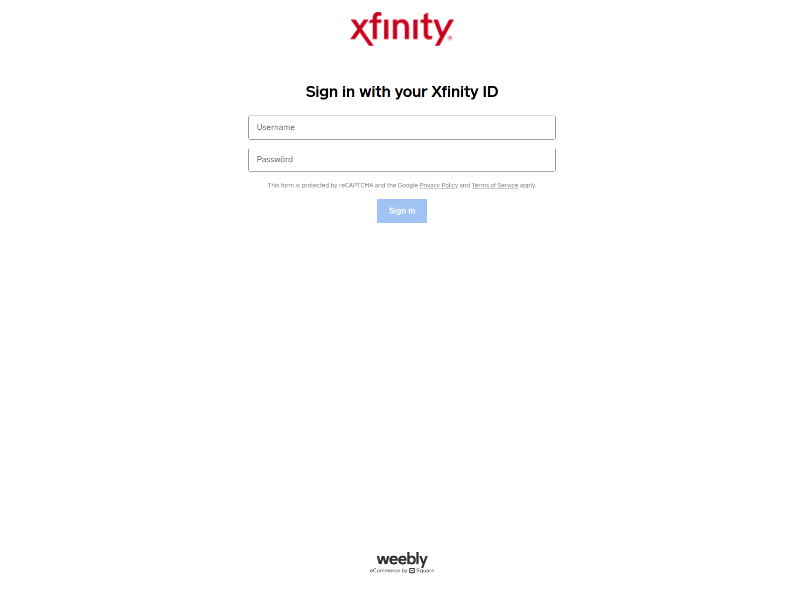 Screenshot of xfinitycomservice.weebly.com