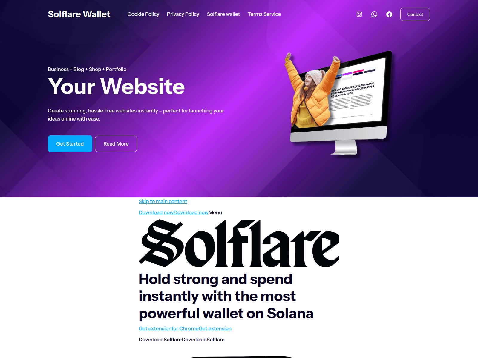 Screenshot of sol-flare-wallt.us
