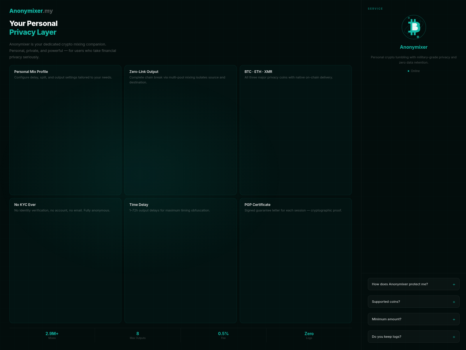 Screenshot of anonymixer.my