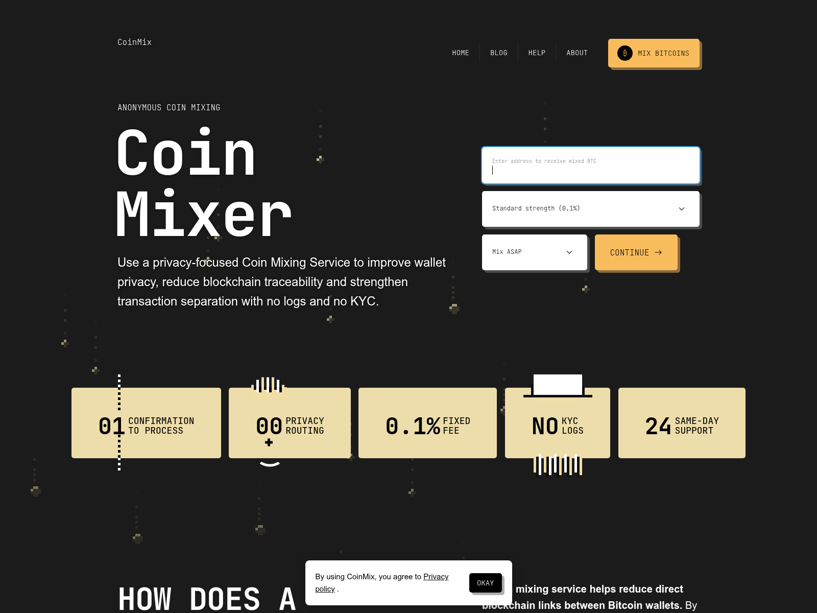 Screenshot of coin-mix.cash