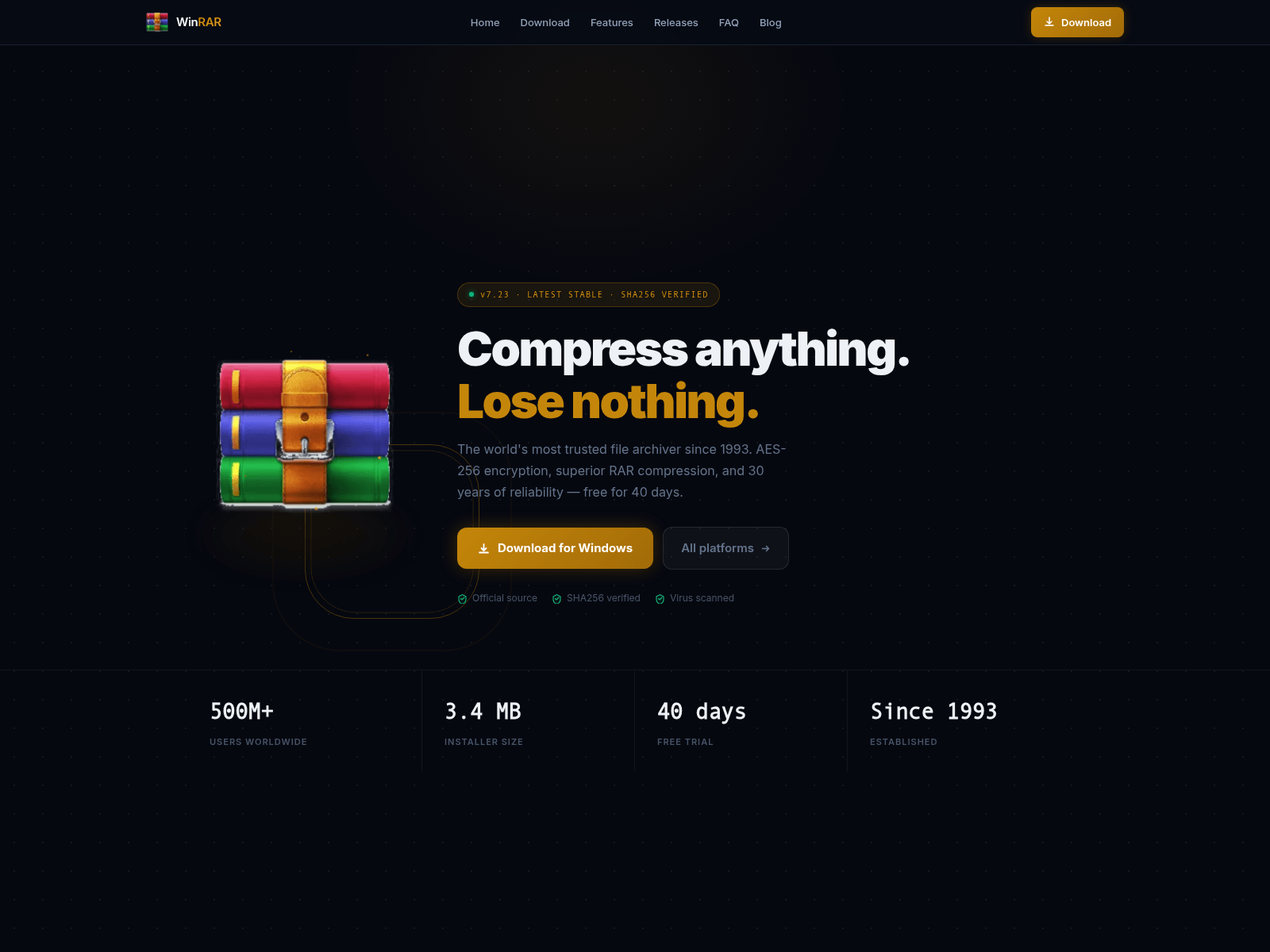 Screenshot of getwinrar.com