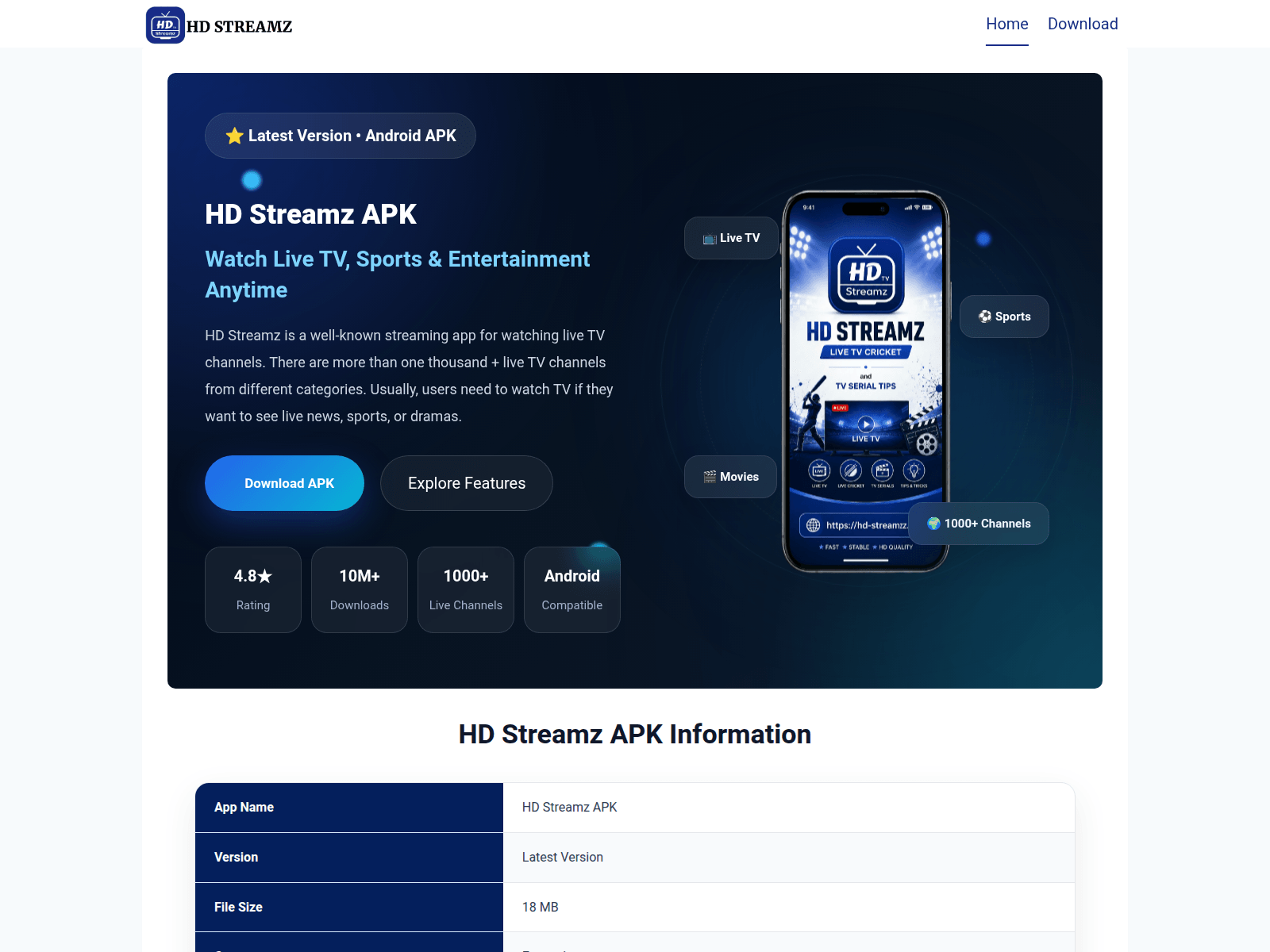 Screenshot of hd-streamzz.net